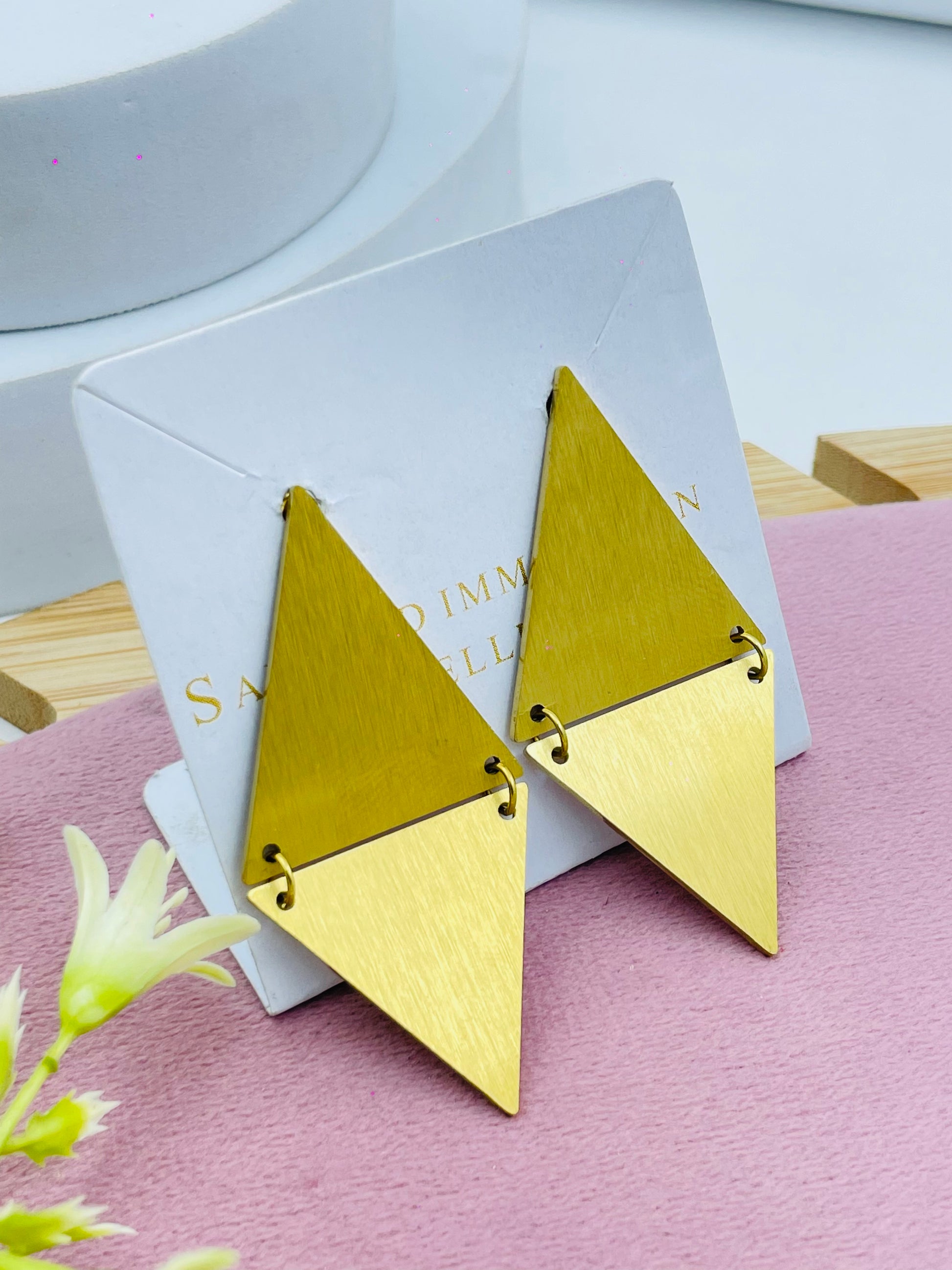 Stylish Geometric Brass Earrings  Trendy Accessories