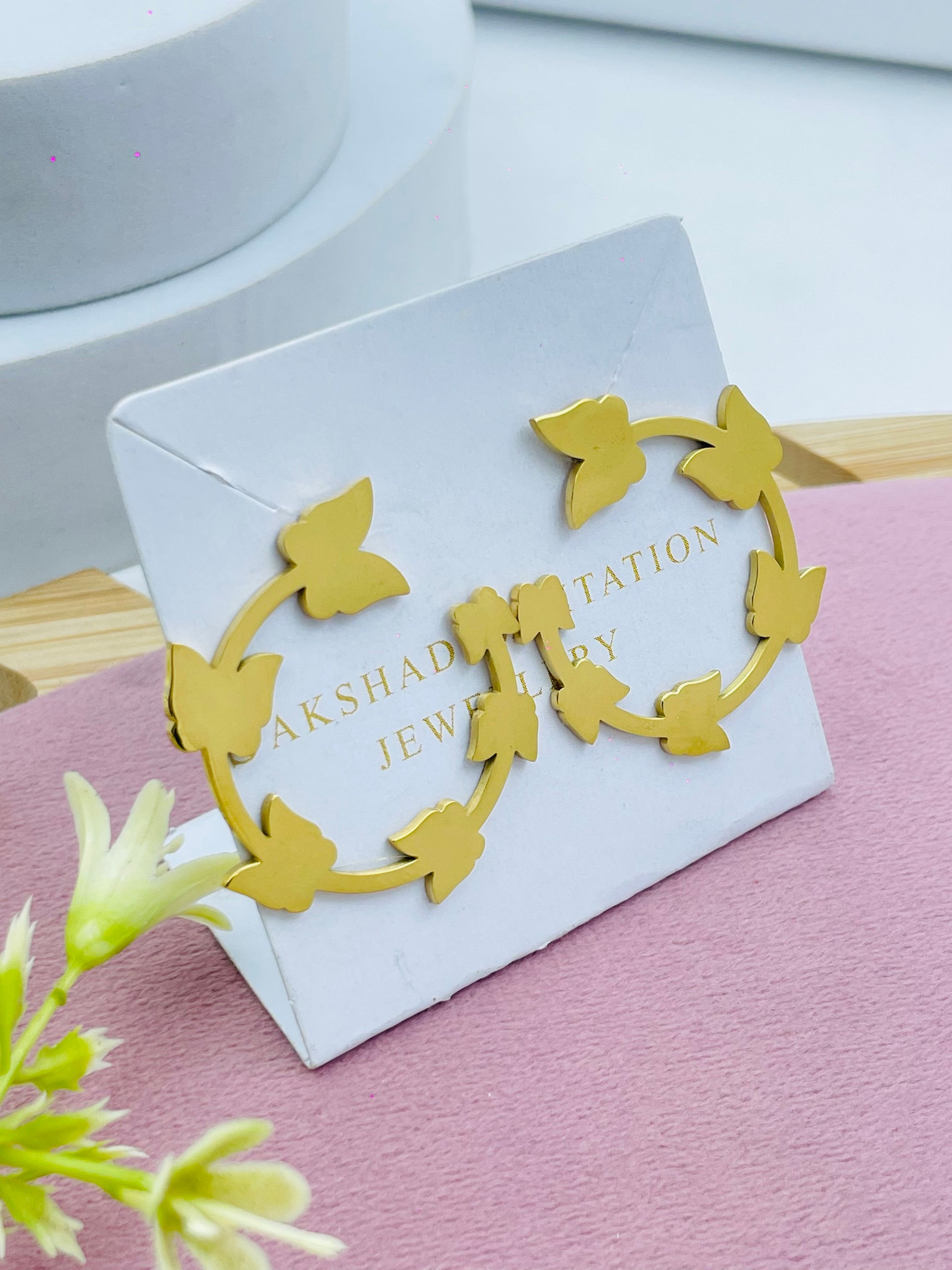 Elegant Gold Floral Hoop Earrings for Women