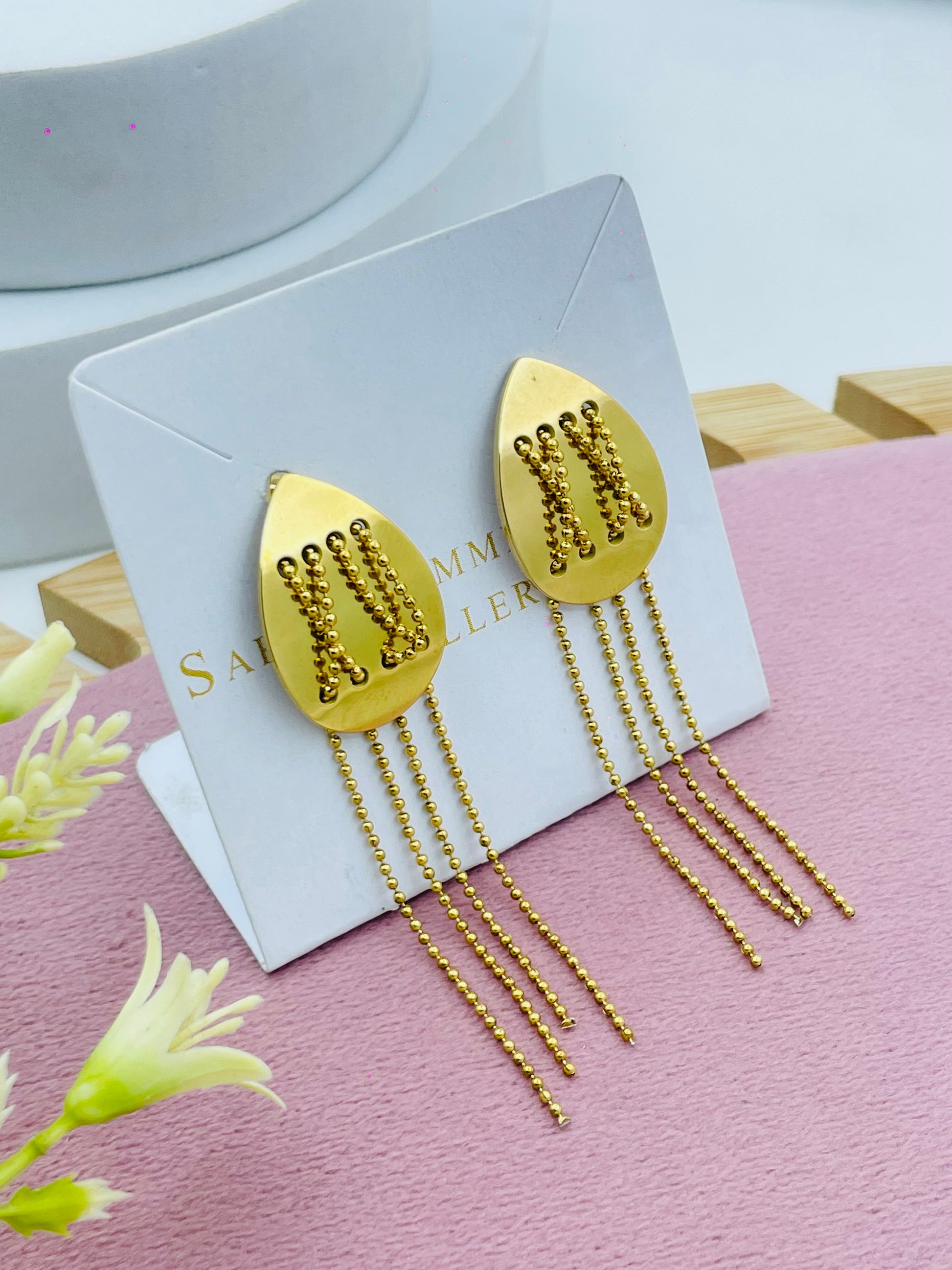 Stylish Gold Chain Drop Earrings for Women
