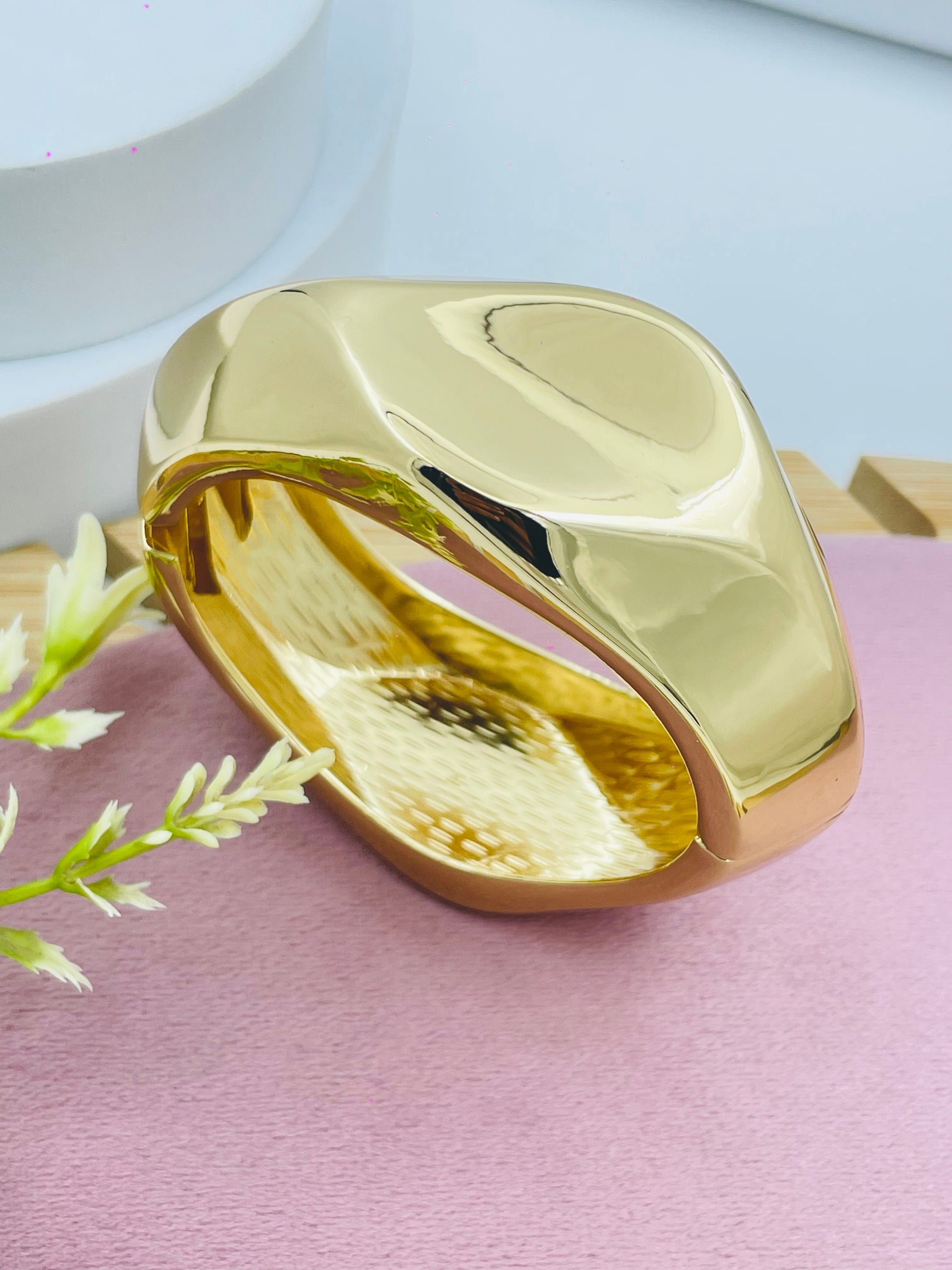 Elegant Gold Plated Modern Cuff Bracelet