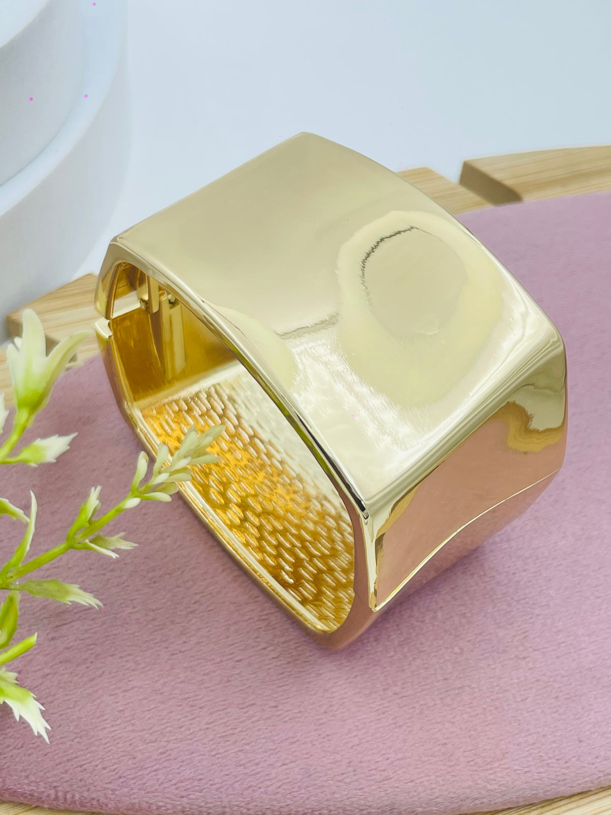 Elegant Gold Wide Cuff Bracelet for Stylish Outfits