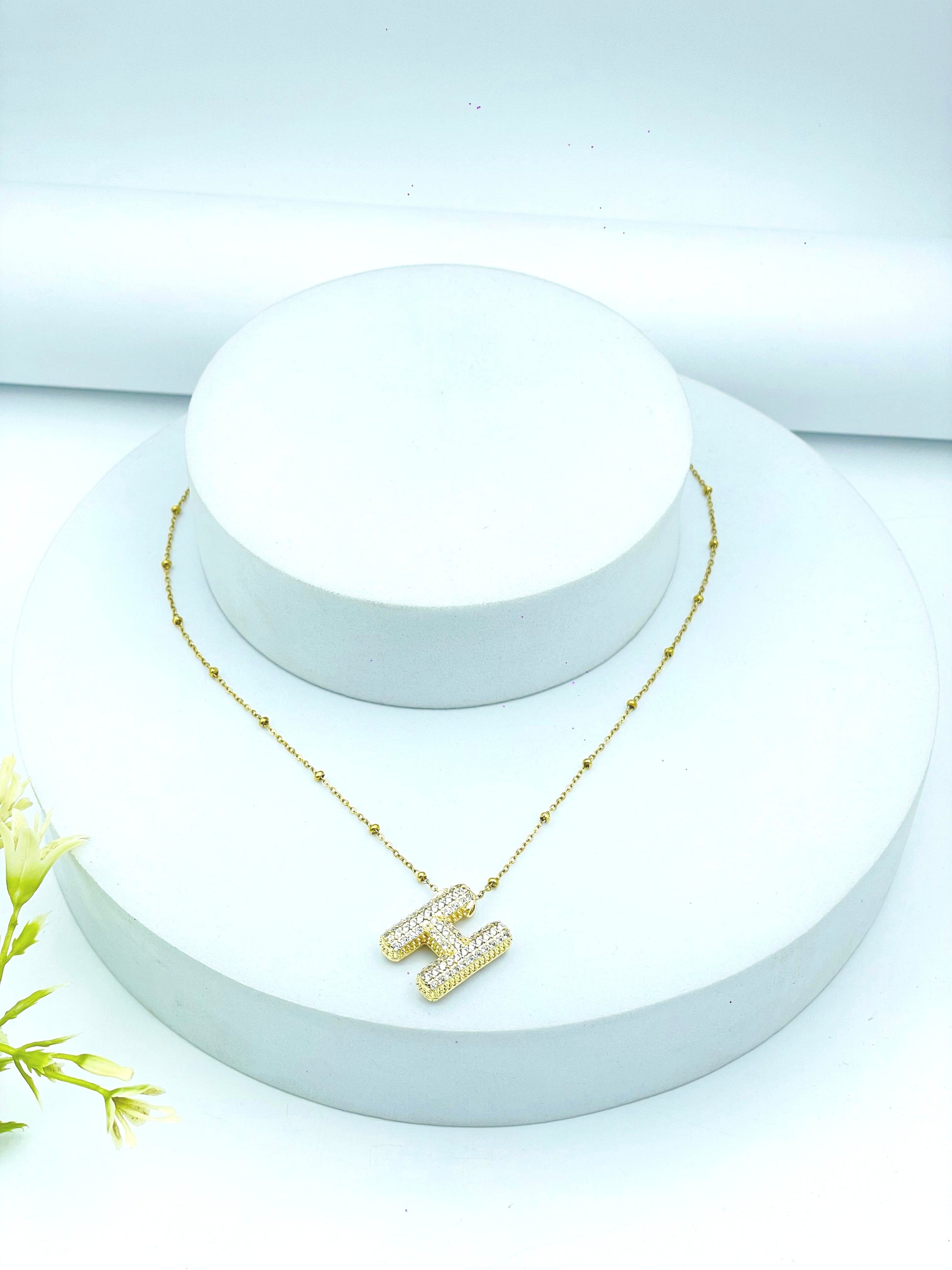 Elegant Gold Initial Necklace  Sparkling Jewelry