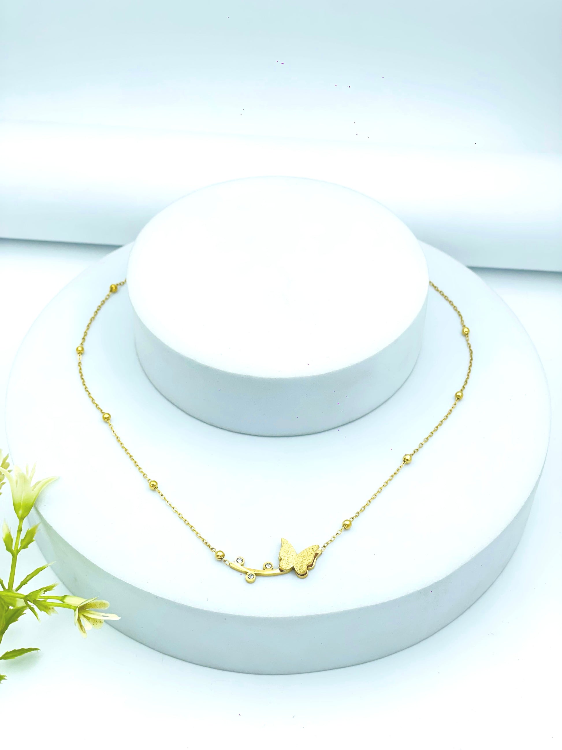 Elegant Butterfly Gold Necklace  Delicate and Stylish