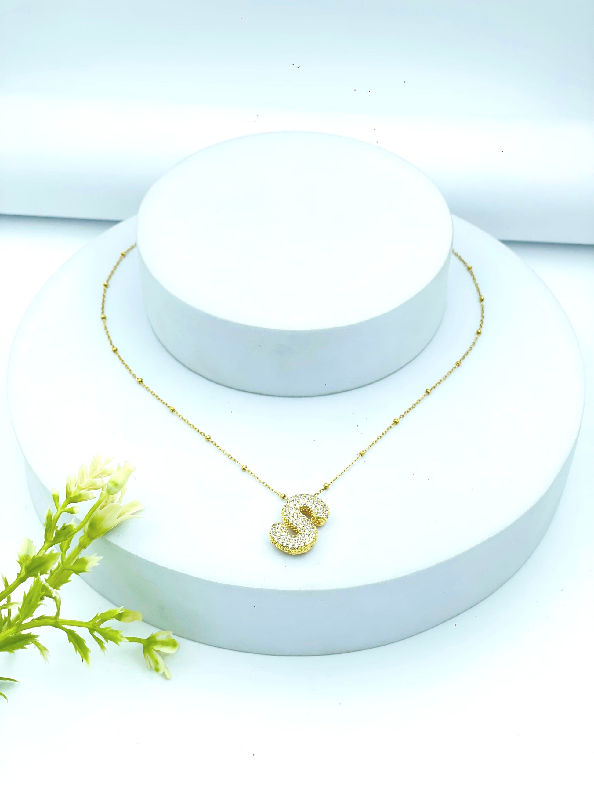 Elegant Gold Initial S Pendant Necklace  Perfect Gift