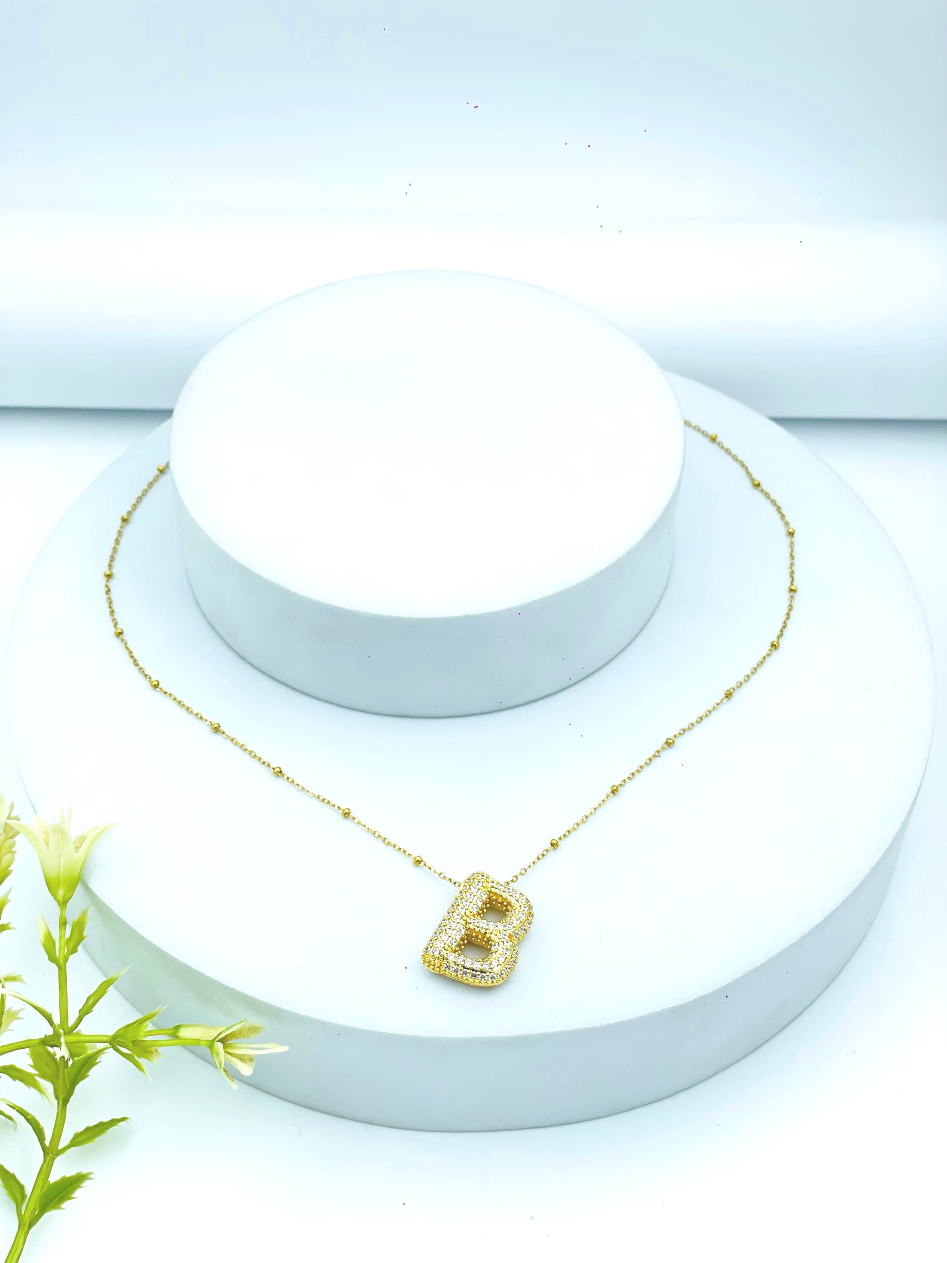 Elegant Gold Initial B Pendant Necklace  Perfect Gift