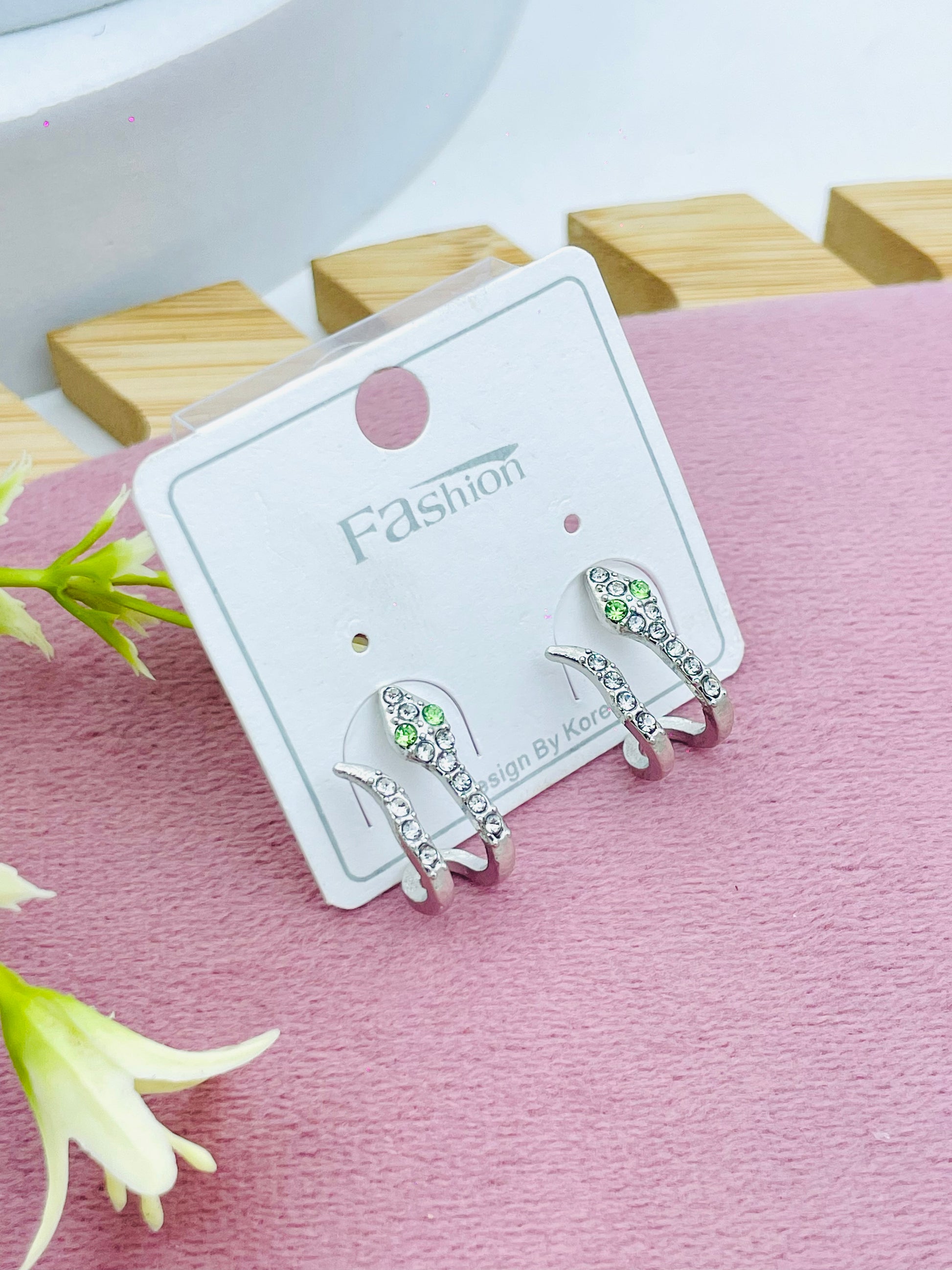 Elegant Green Gem Stud Earrings