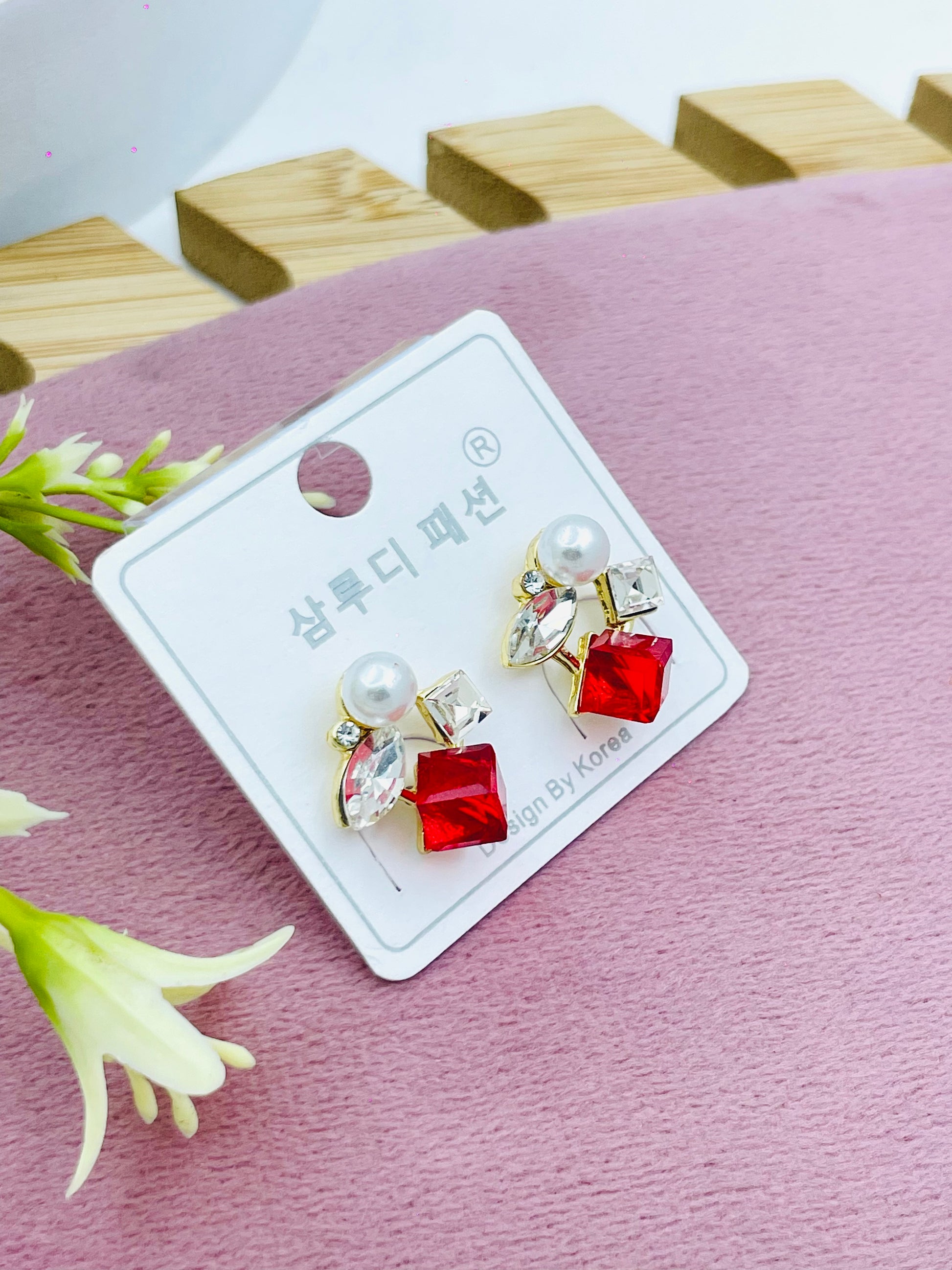 Elegant MultiShape Gemstone Earrings by Korean Design