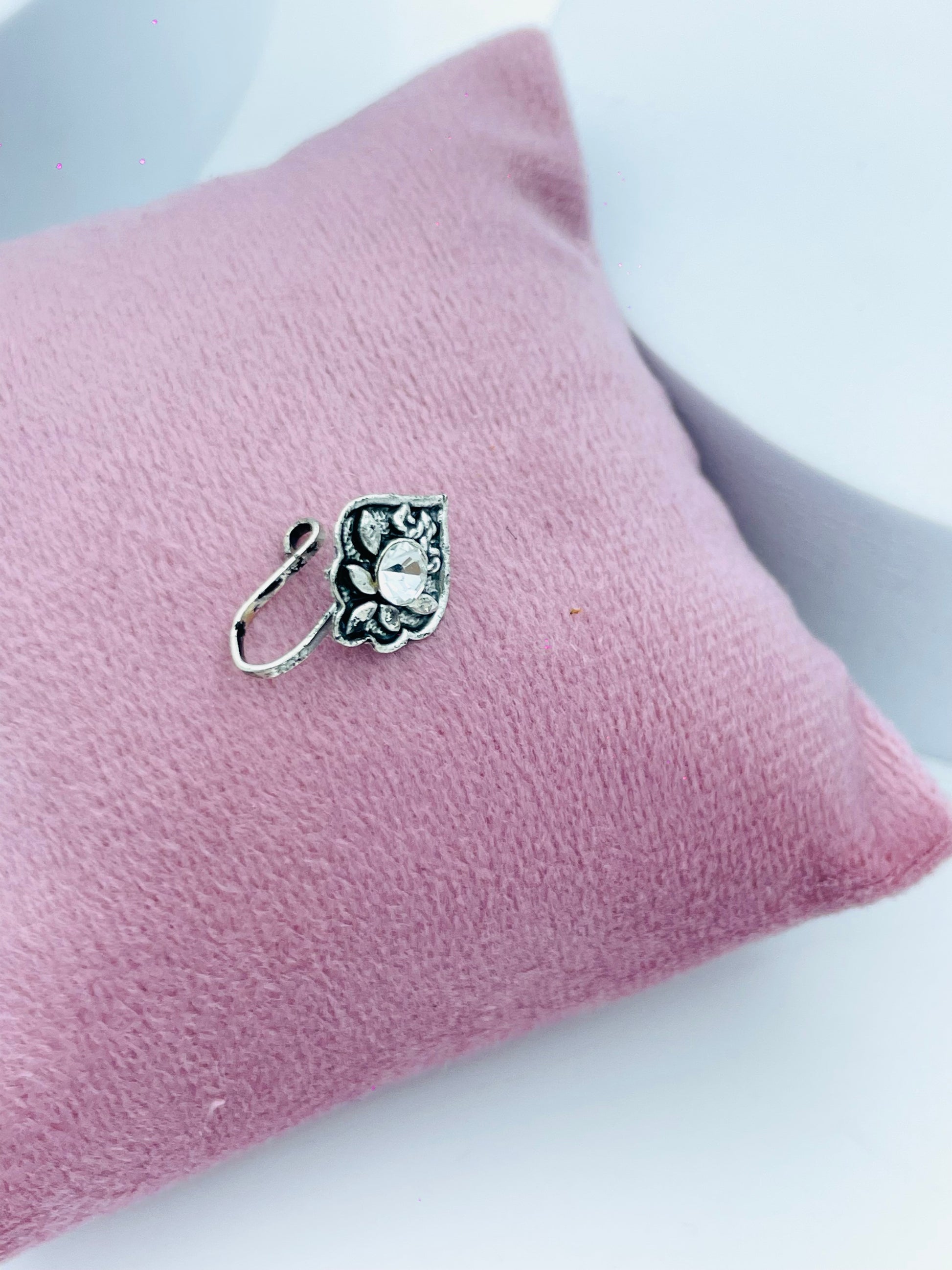 Elegant Silver Plated Nose Pin for Women