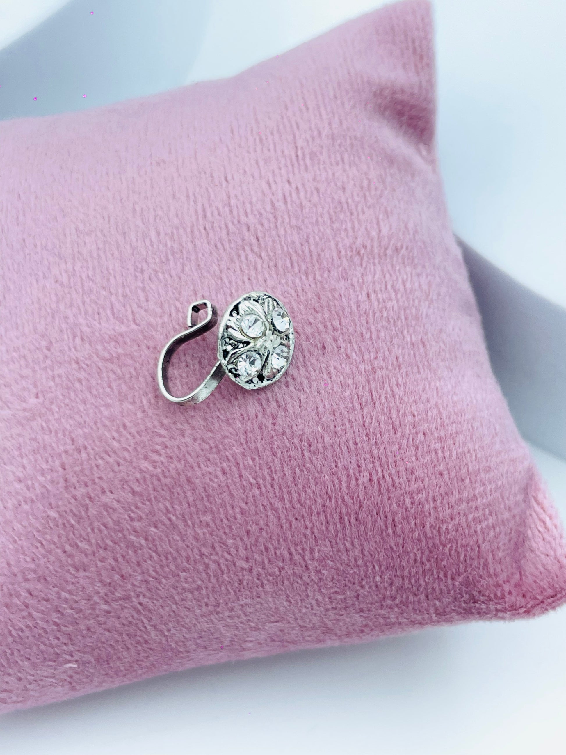 Elegant Silver Crystal Hook nose pin for Any Occasion