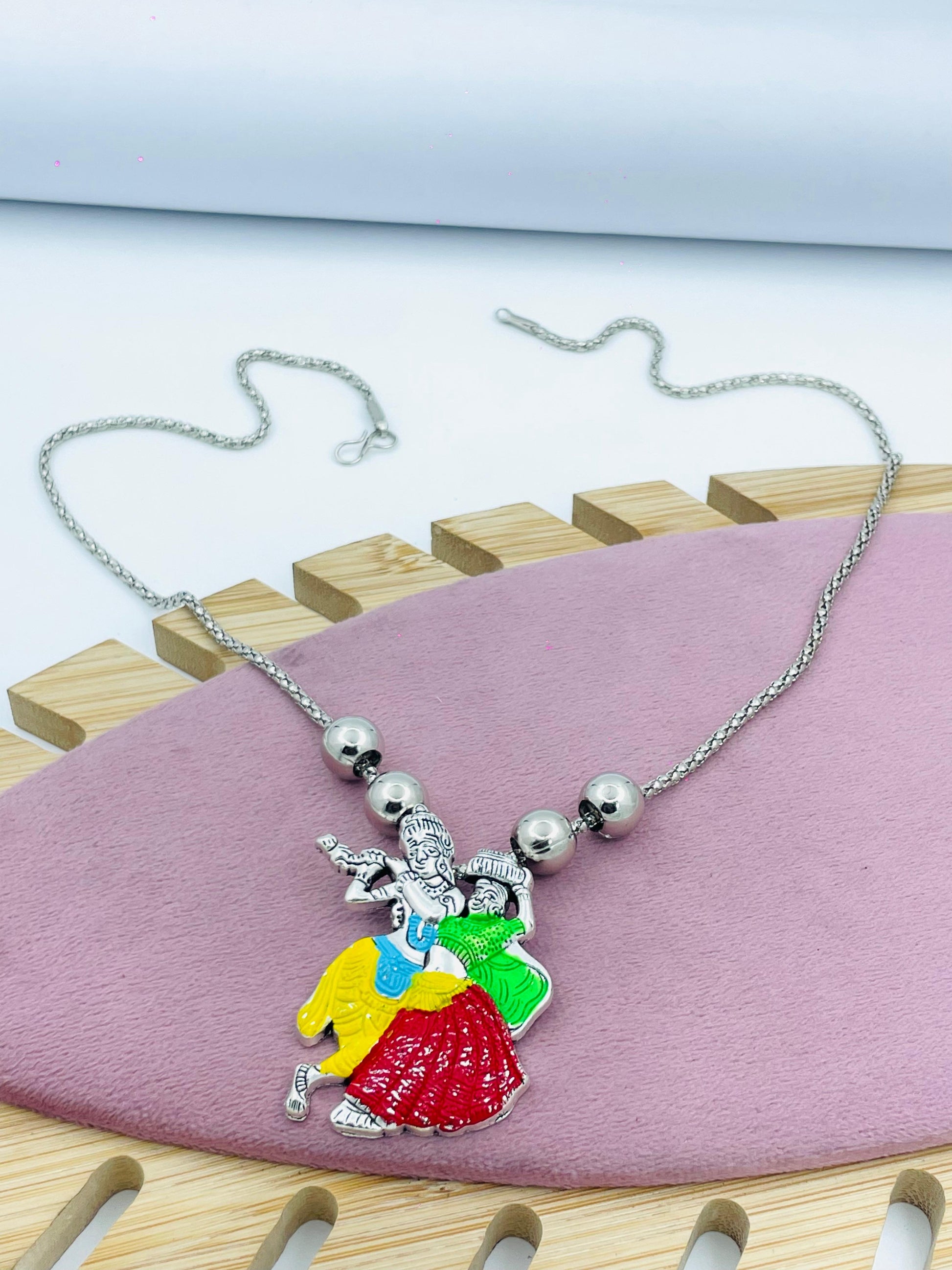 Colorful Traditional Dance Pendant Necklace for Women