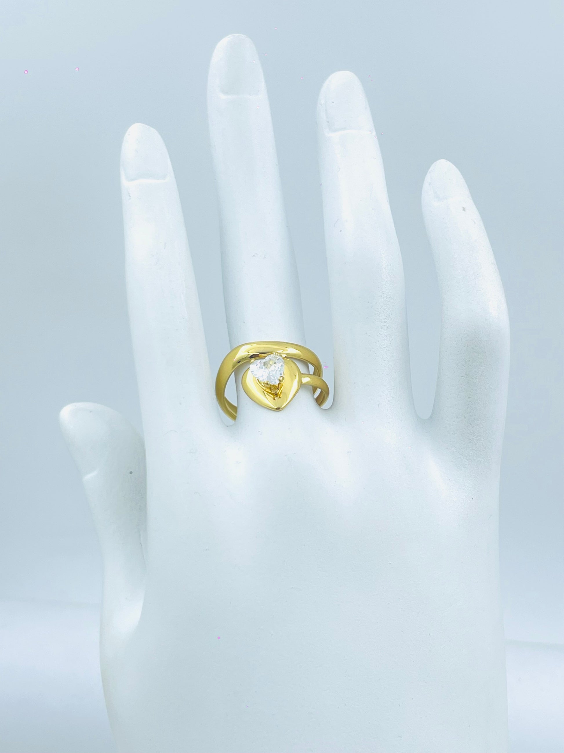 Elegant Gold HeartShaped Diamond Ring  Perfect Gift