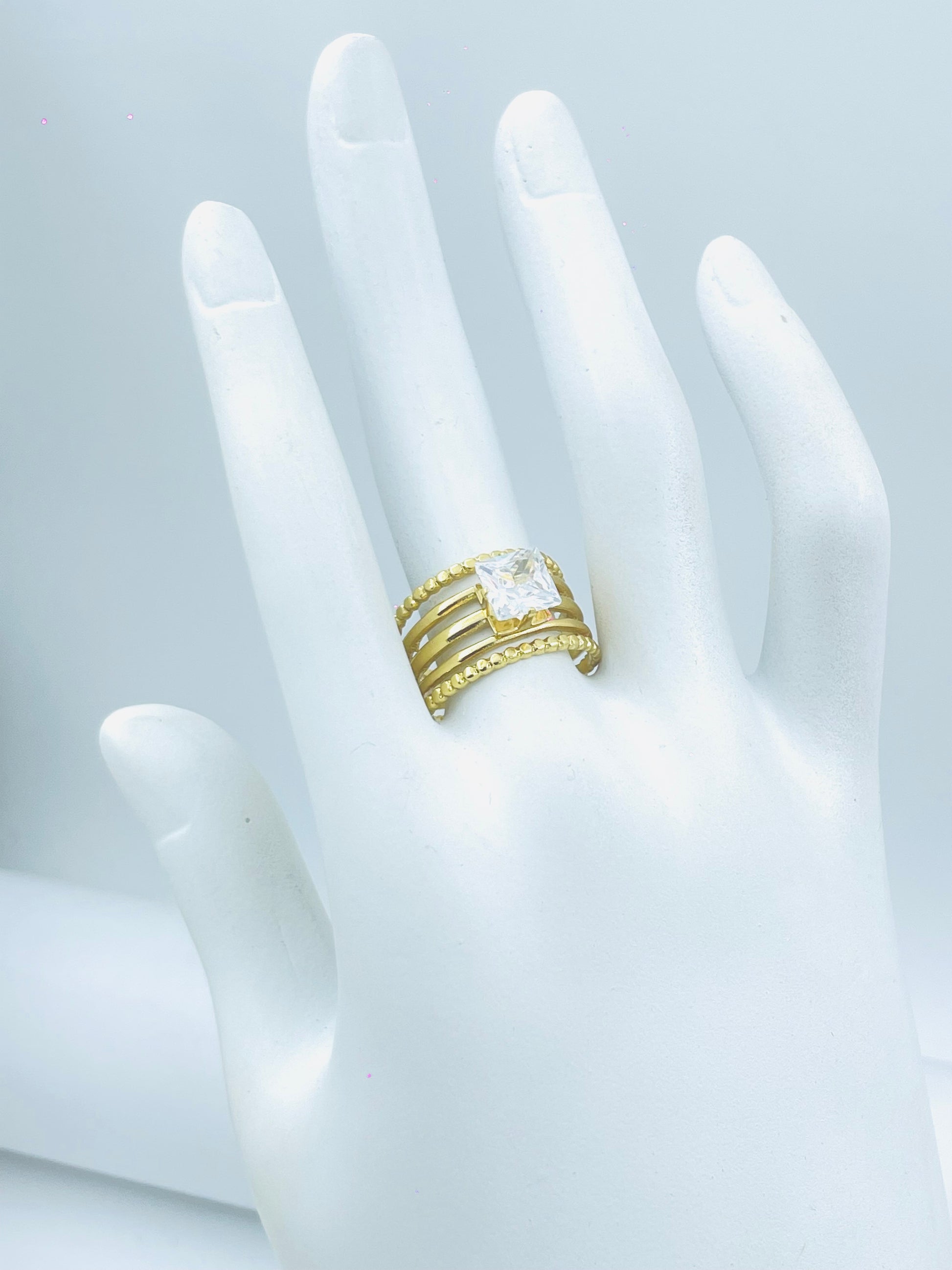 Elegant Gold and Diamond Ring Set