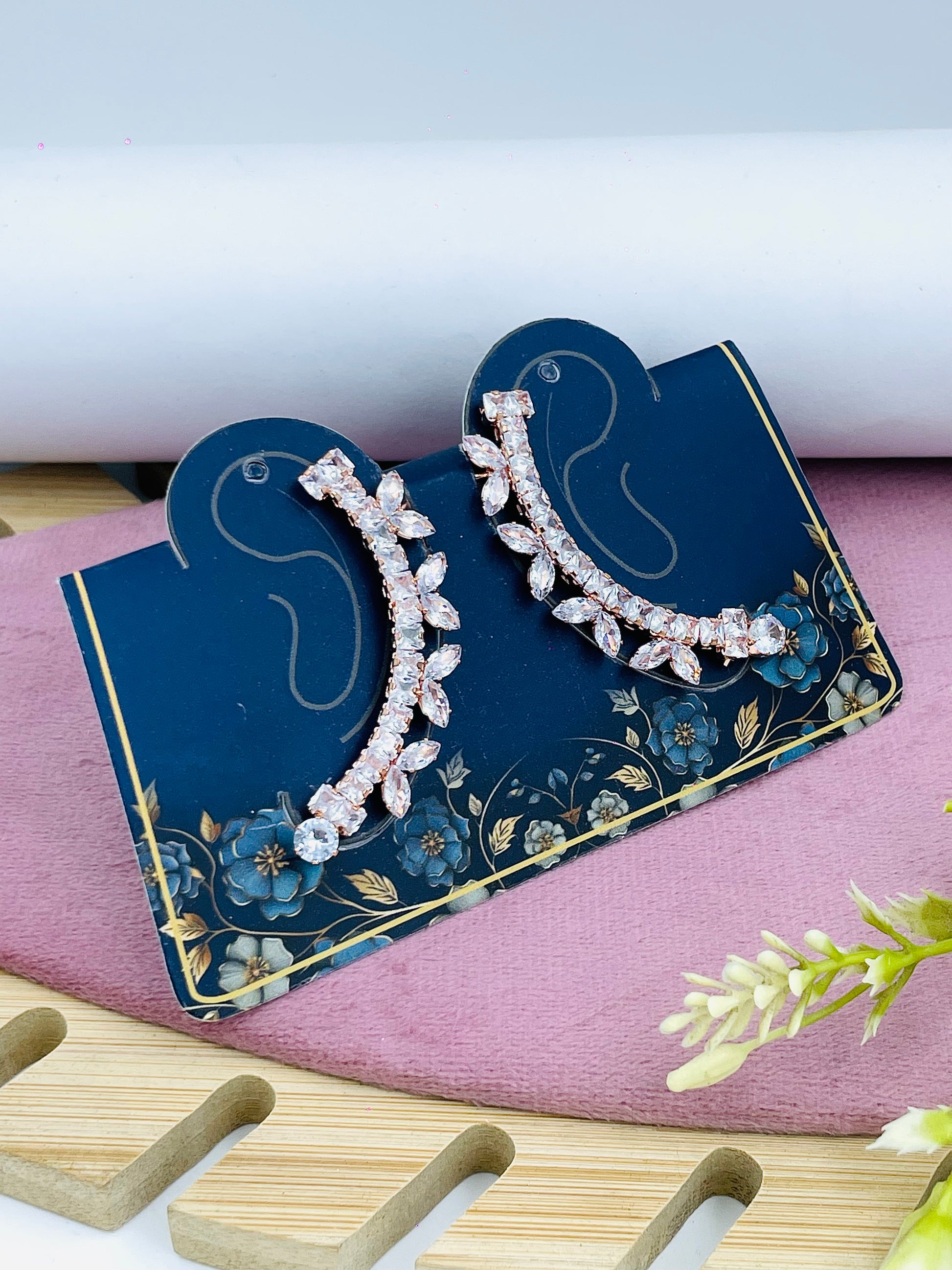Elegant Crystal Ear Crawler Earrings
