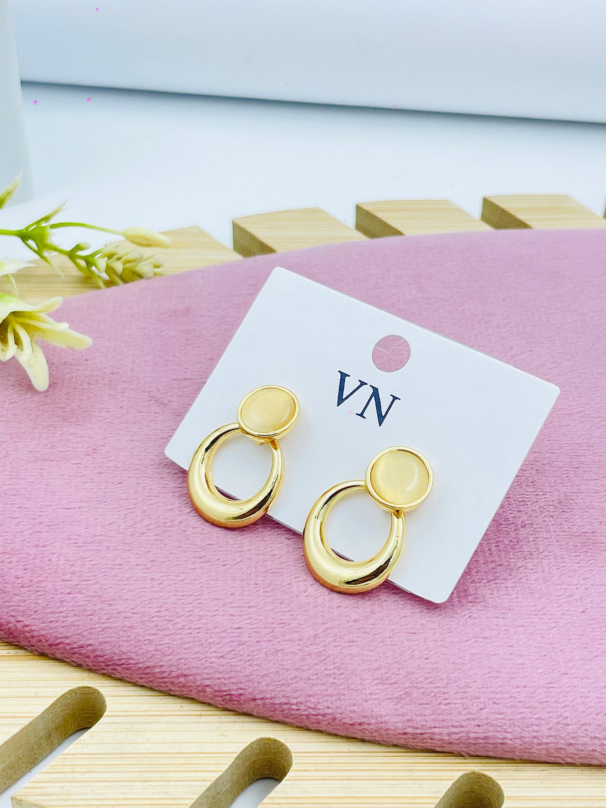 Stylish Gold Double Hoop Earrings