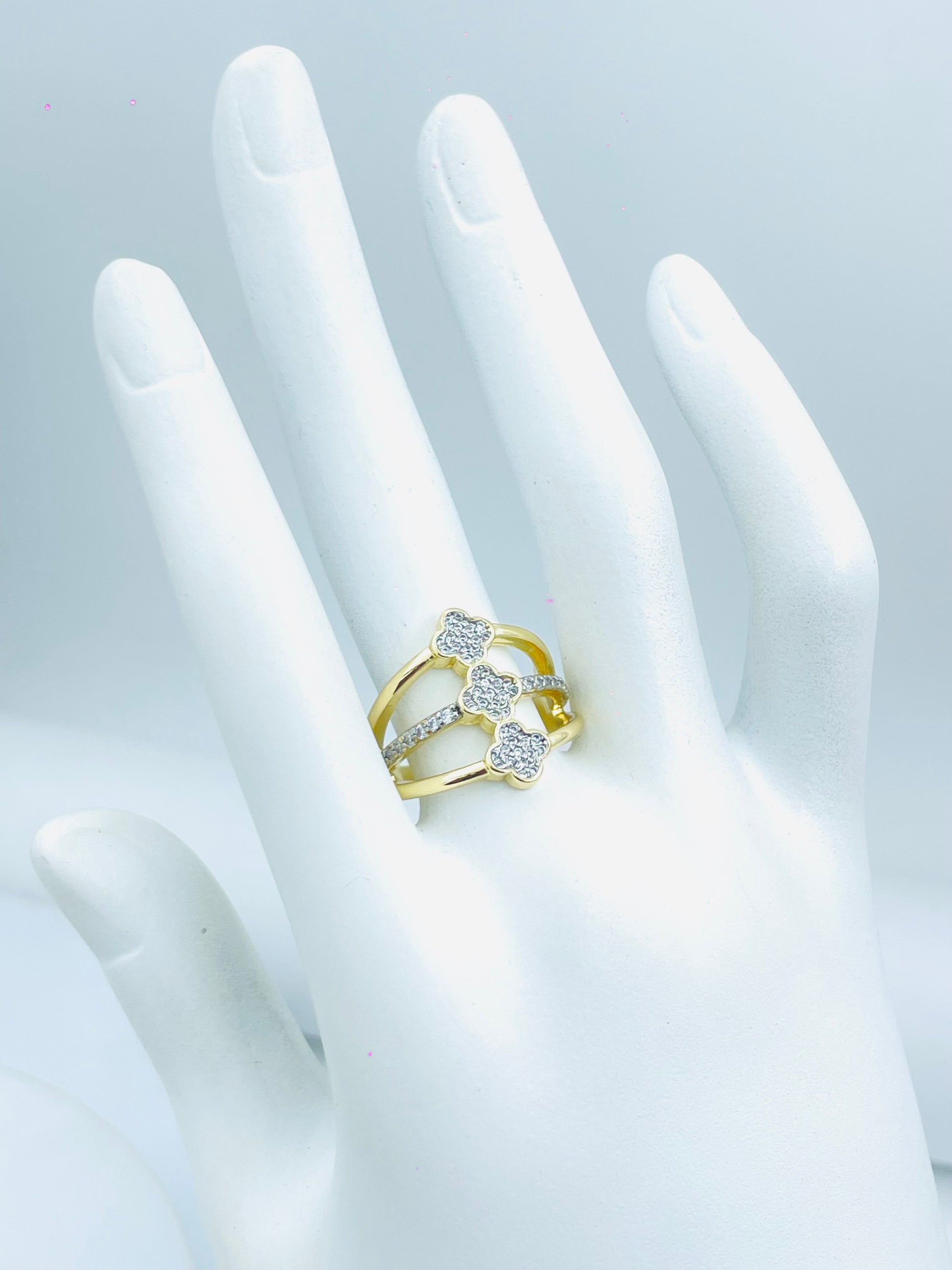 Elegant Gold Plated Heart Rings Set