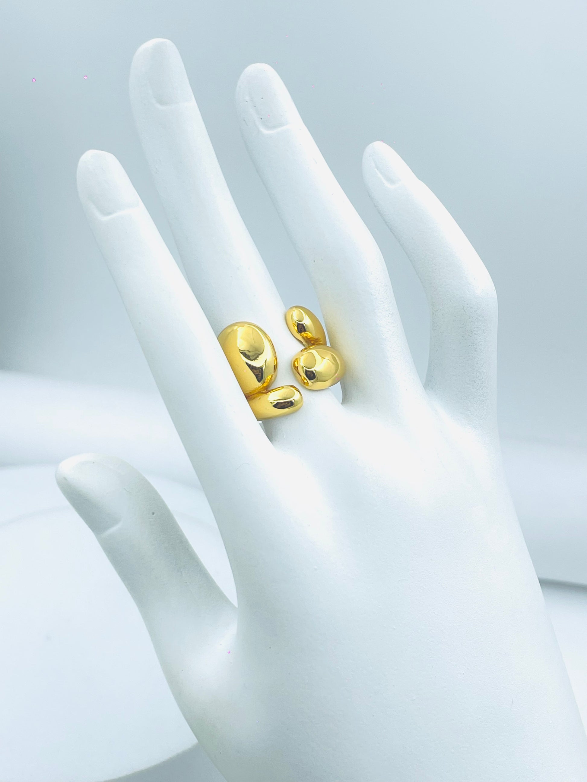 Elegant Abstract Gold Plated Ring for Women