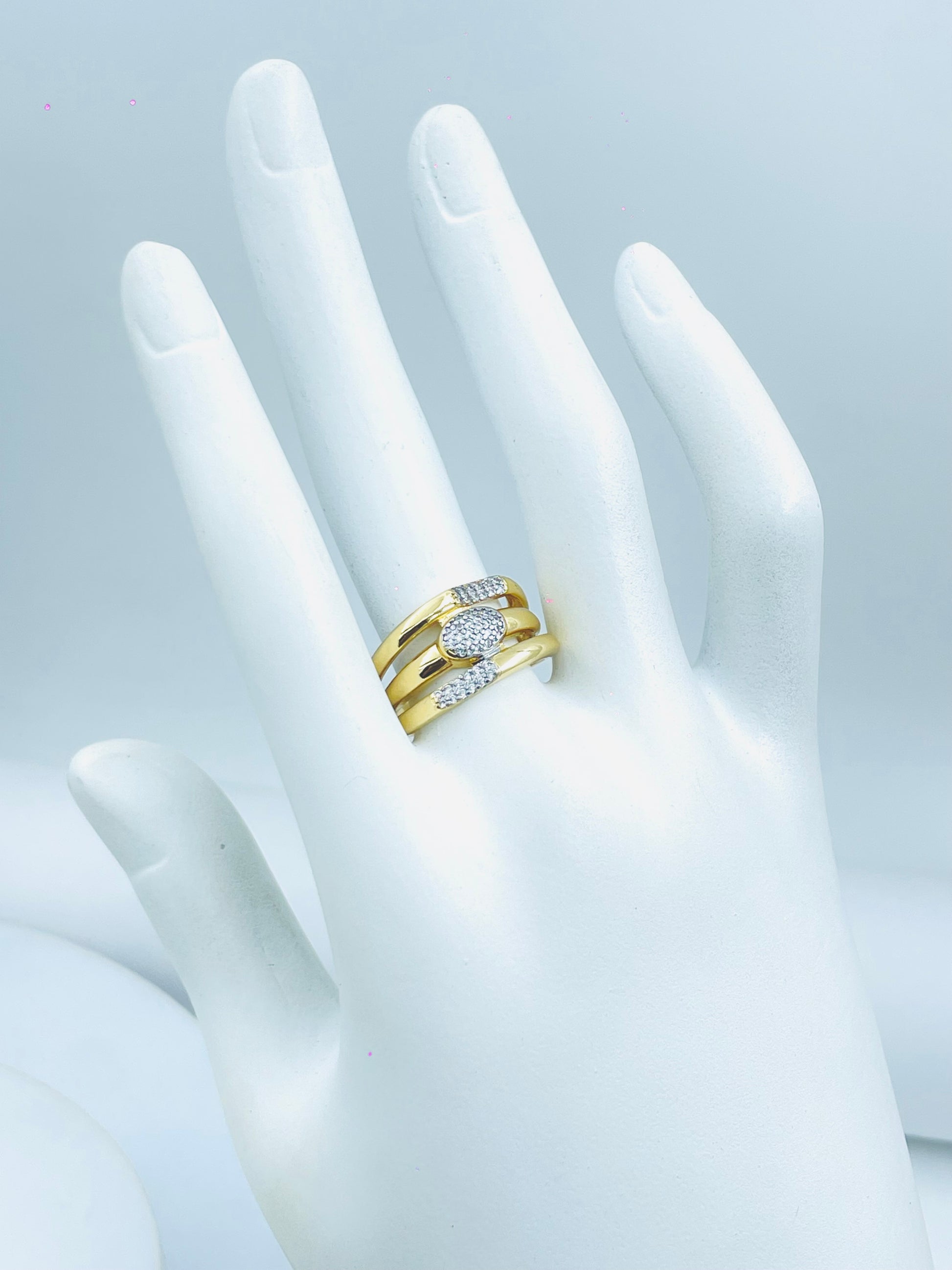 Elegant Gold and Diamond Ring Set