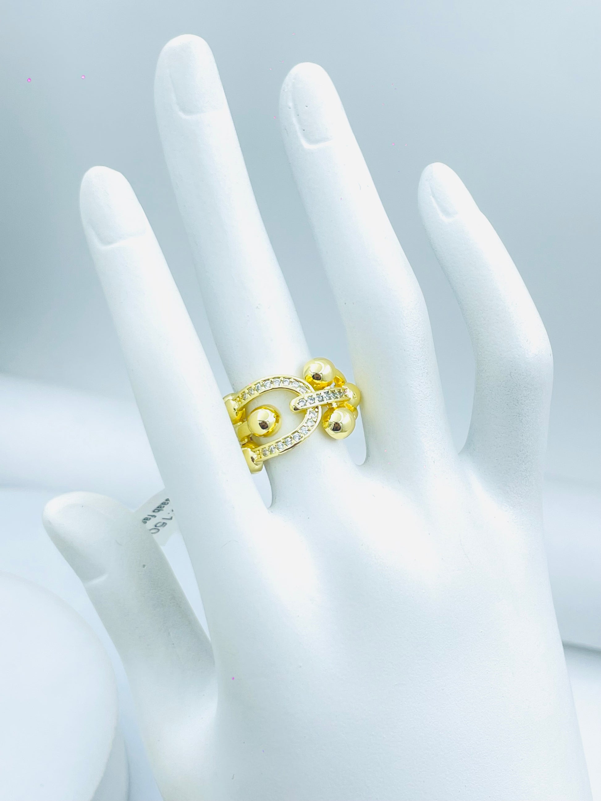 Exquisite Gold Pearl and Diamond Accent Ring