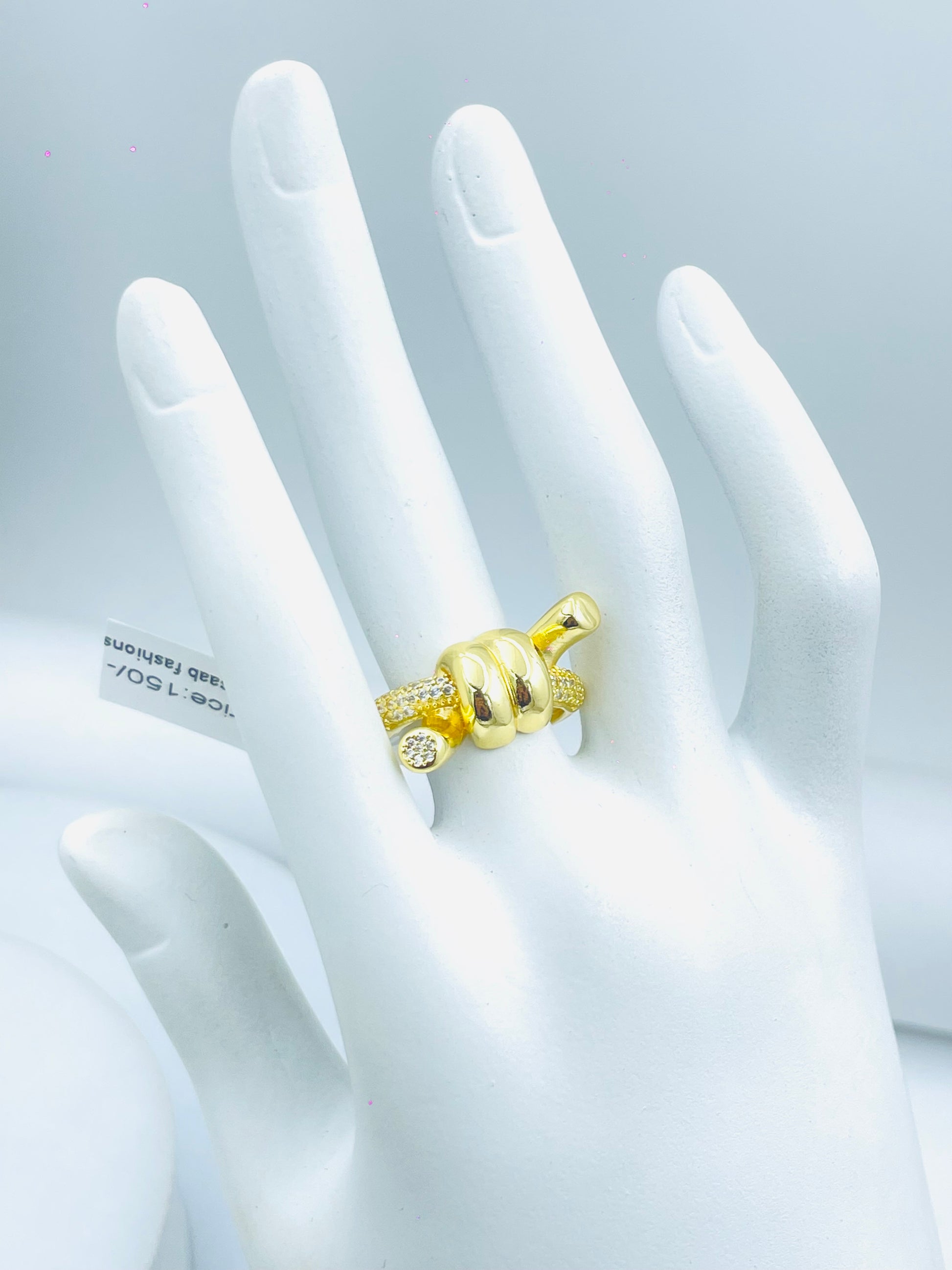 Elegant Gold Plated Handshake Ring for Men and Women