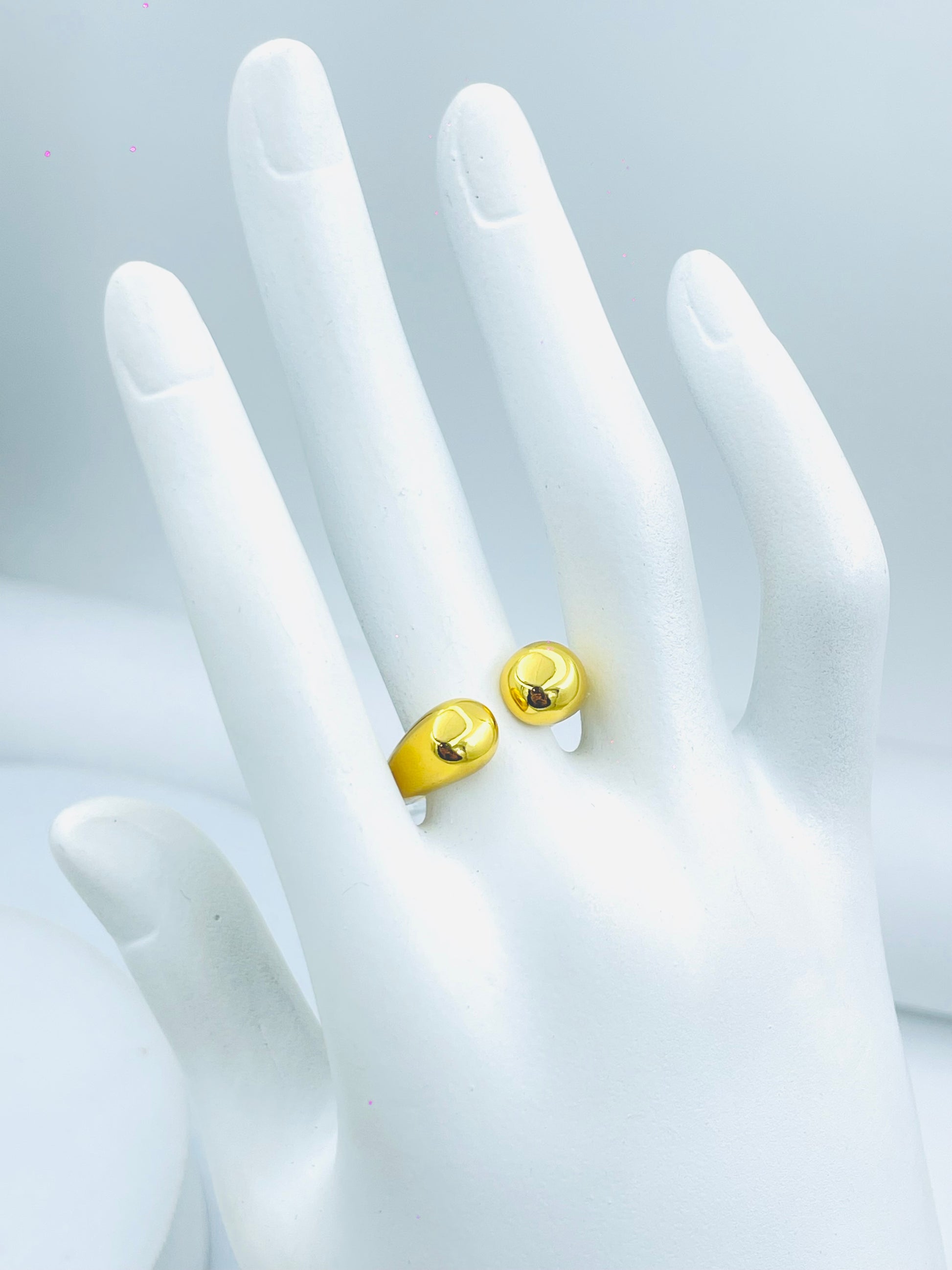 Elegant GoldTone Adjustable Rings  Timeless Style