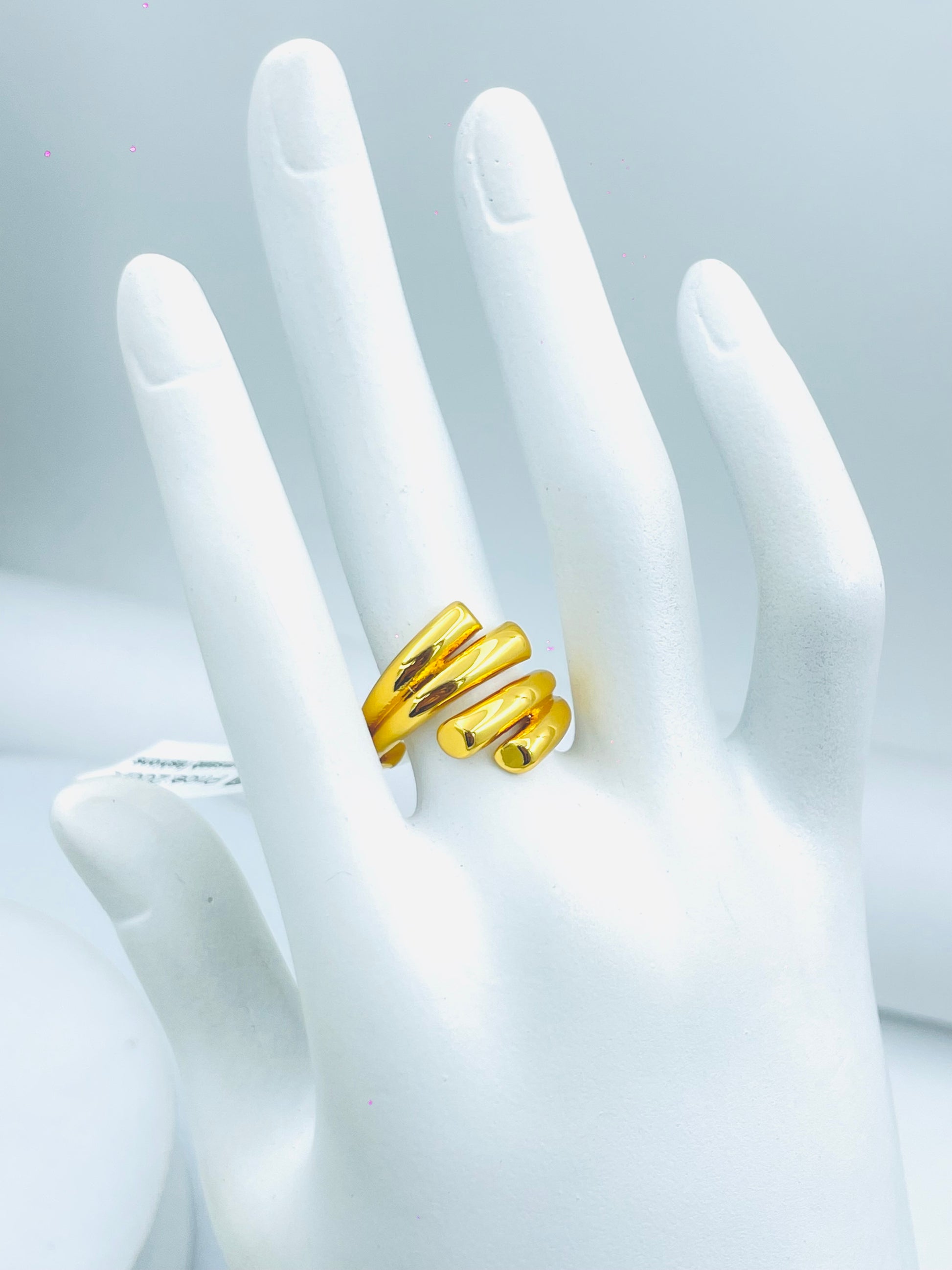 Elegant Gold Spiral Adjustable Ring
