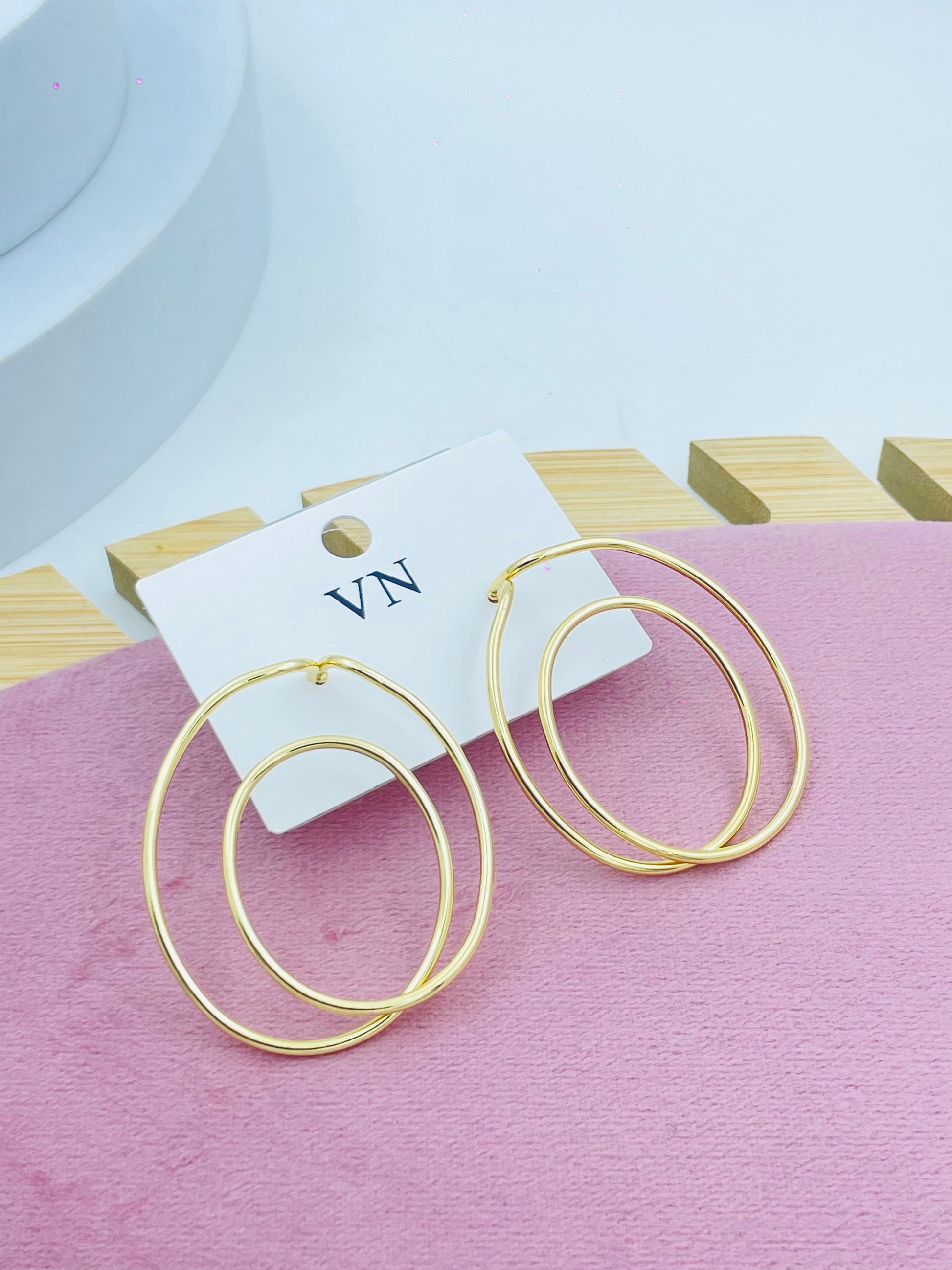 Elegant Gold Double Hoop Earrings