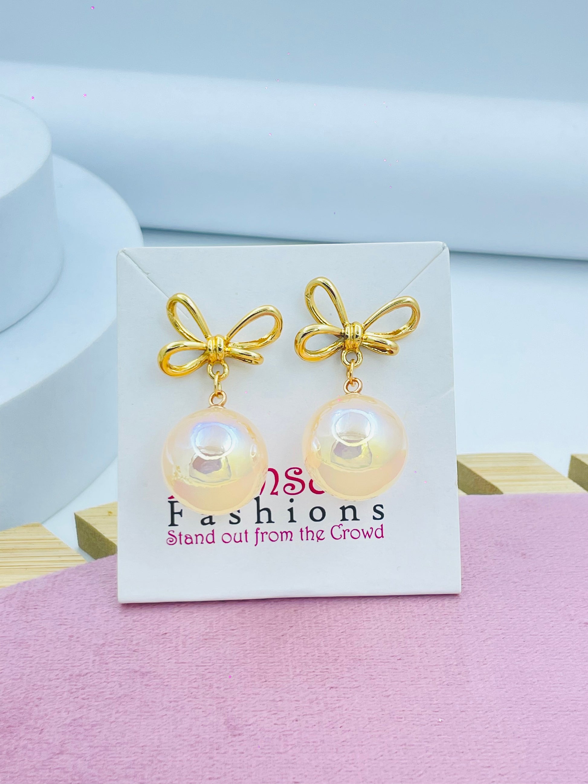Elegant Bow and Pearl Drop Earrings  Perfect for Any Occasion
