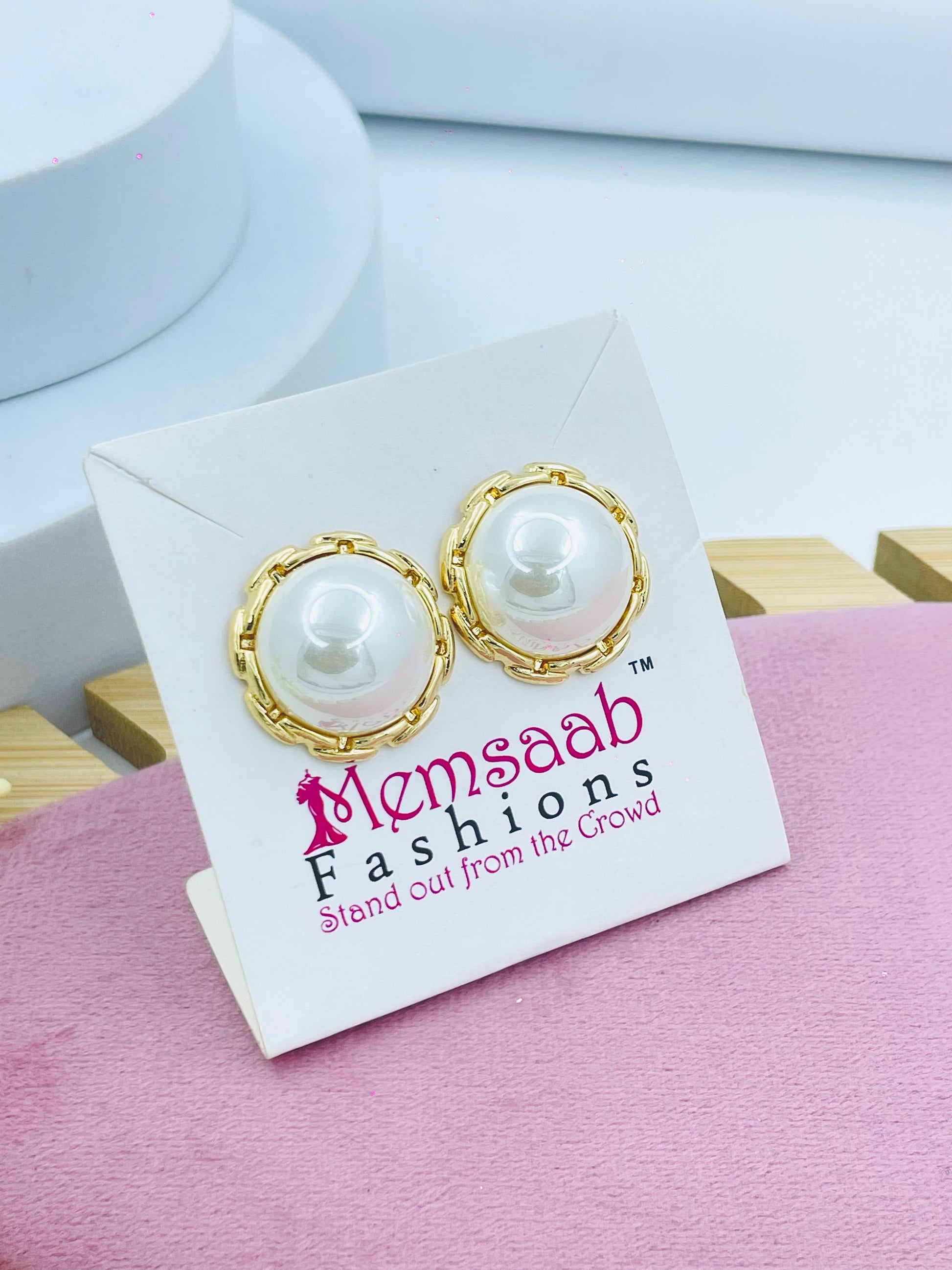 Elegant Pearl Stud Earrings