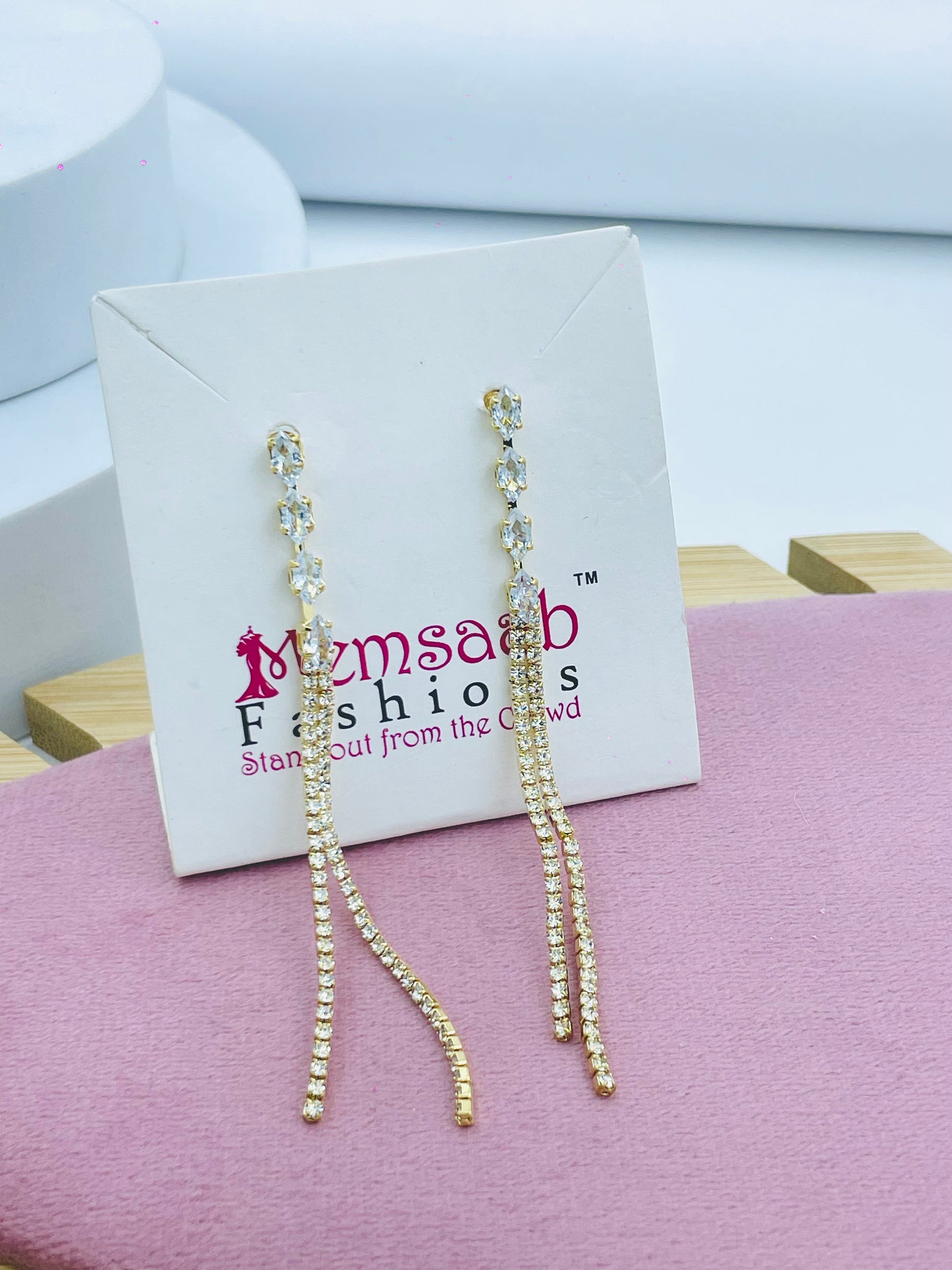 Elegant Rhinestone Drop Earrings  Glamorous Fashion Jewelry
