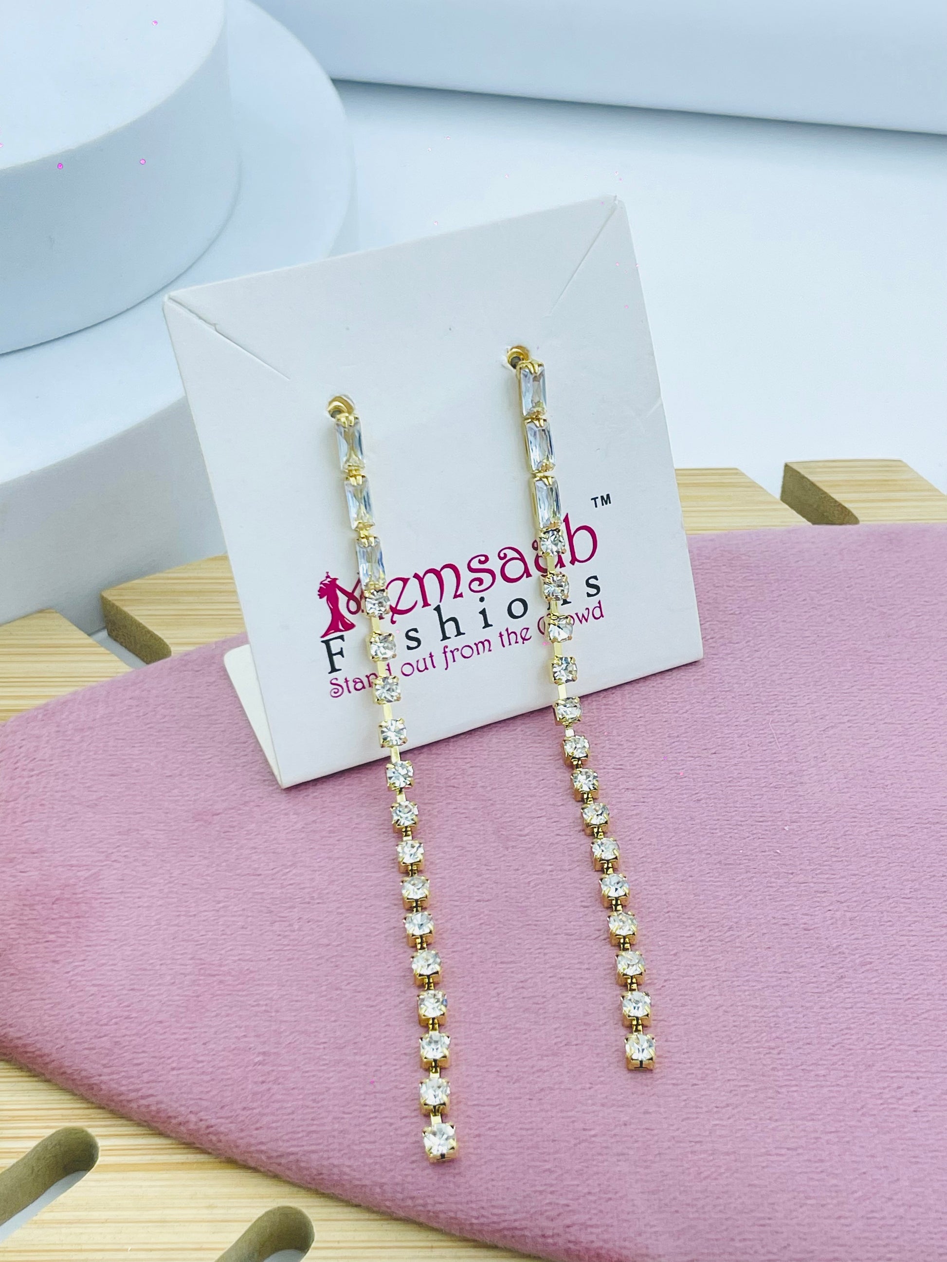 Elegant Gold and Crystal Drop Earrings
