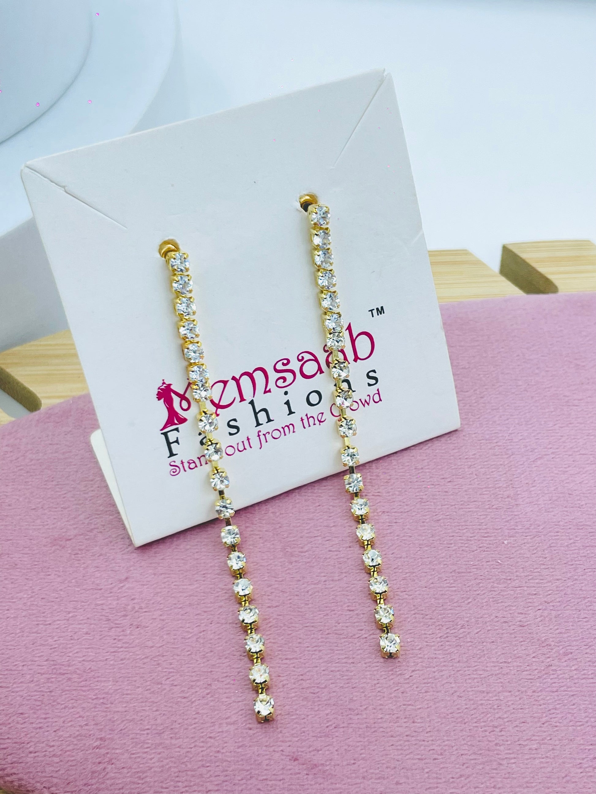 Elegant Long Dangle Rhinestone Earrings