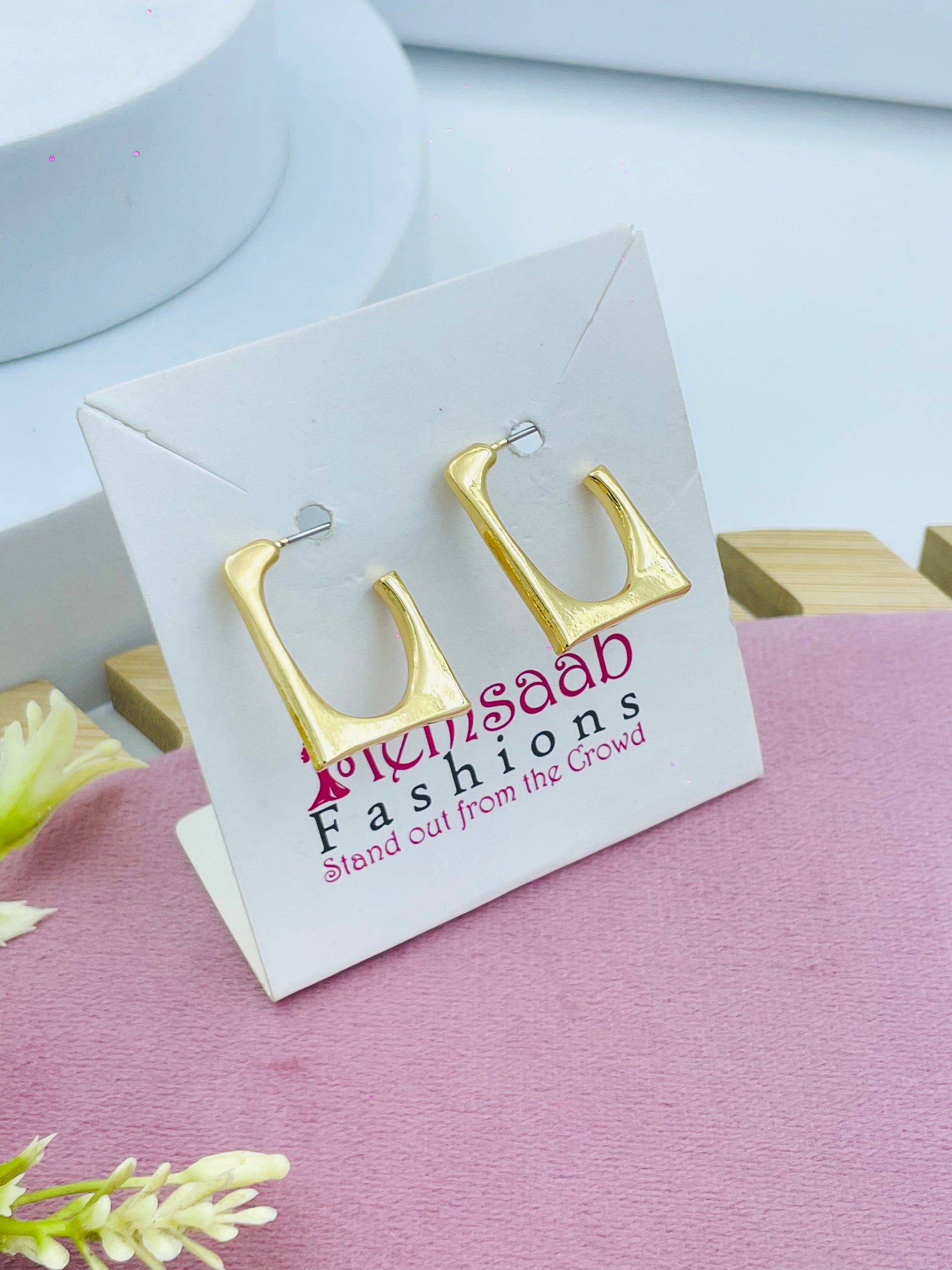 Elegant GoldTone Geometric Earrings