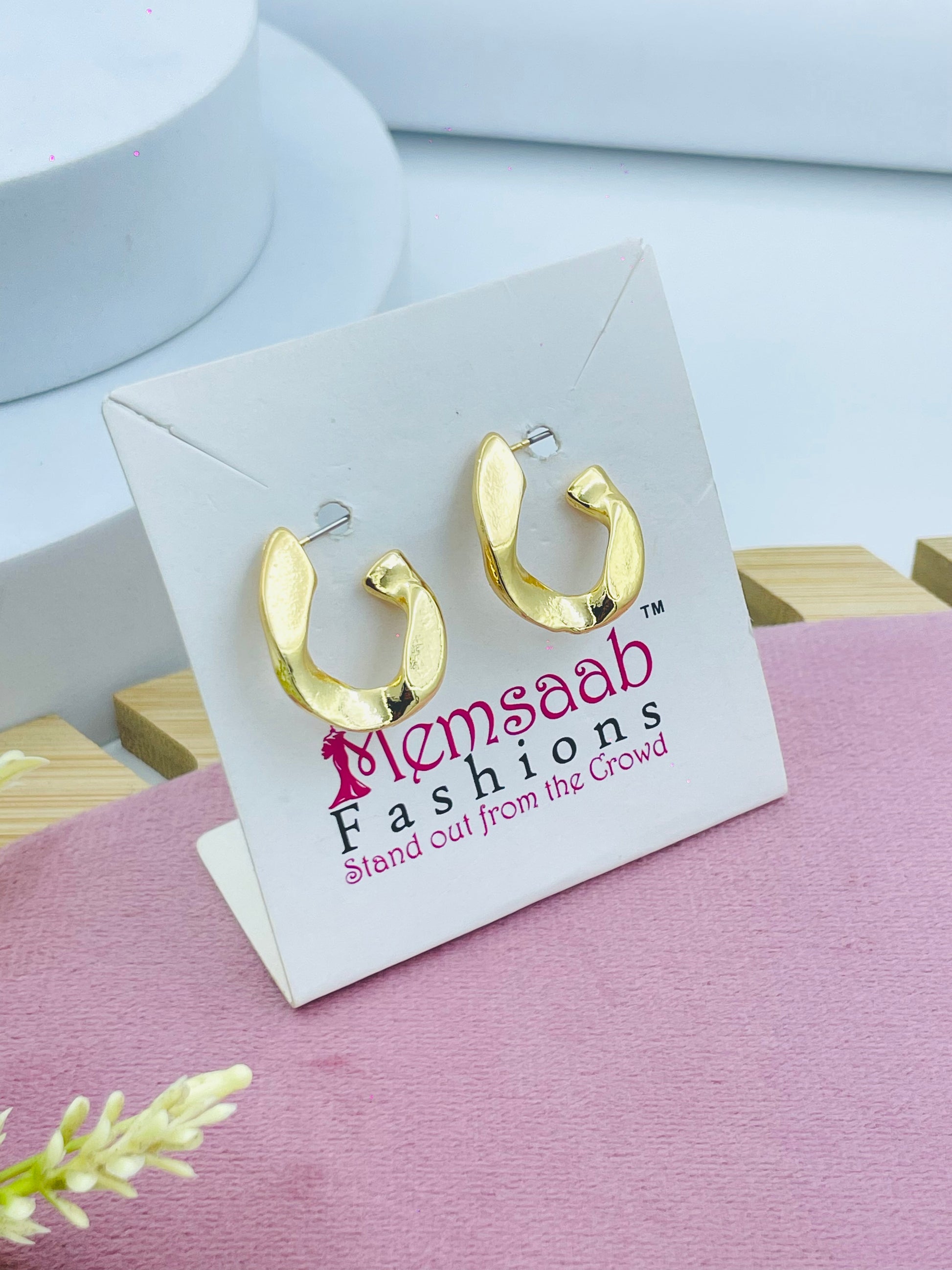 Elegant GoldToned Geometric Earrings