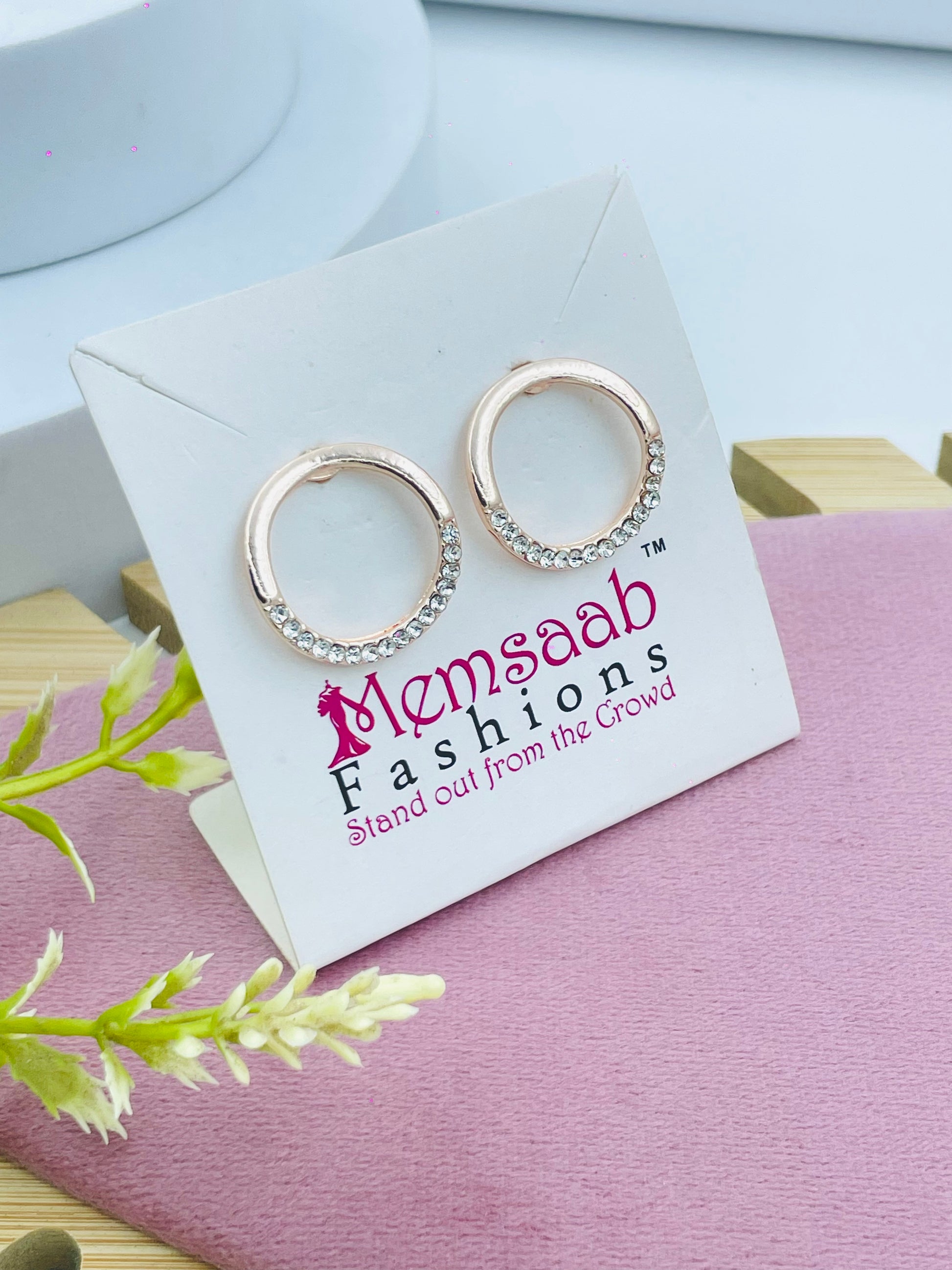 Elegant Circular Stone Studded Earrings