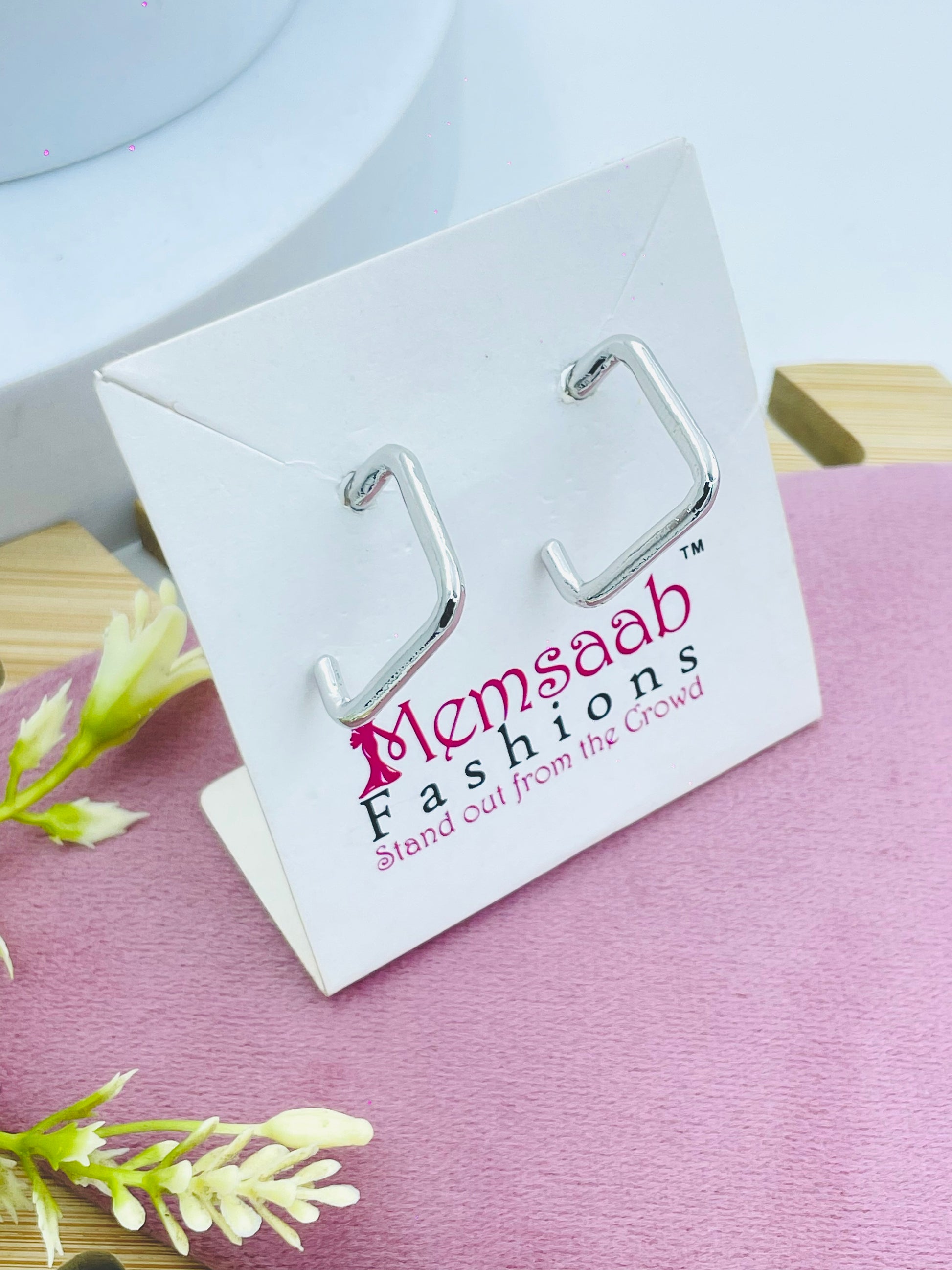 Elegant Silver Geometric Stud Earrings