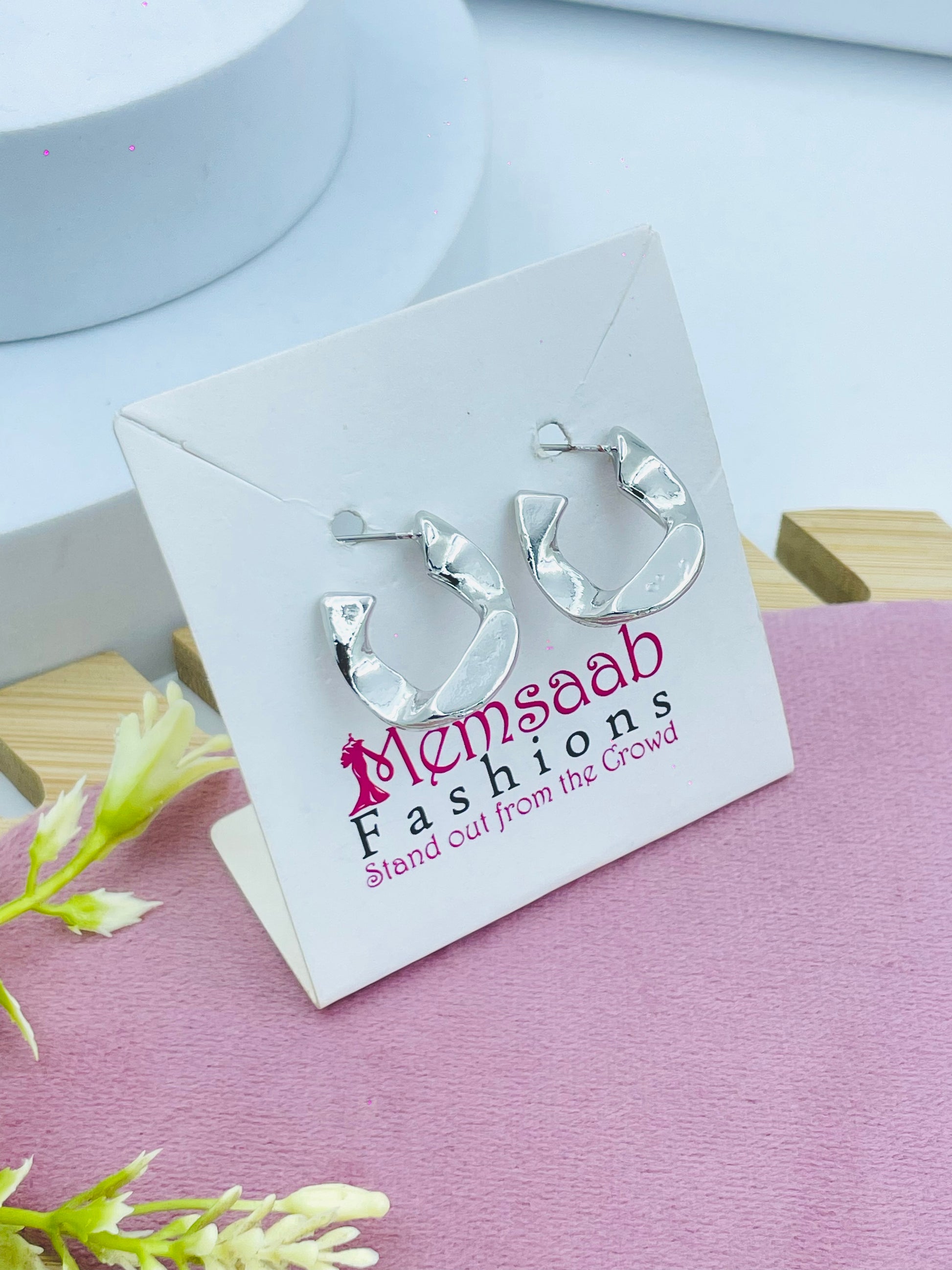 Stylish Silver Hoop Earrings