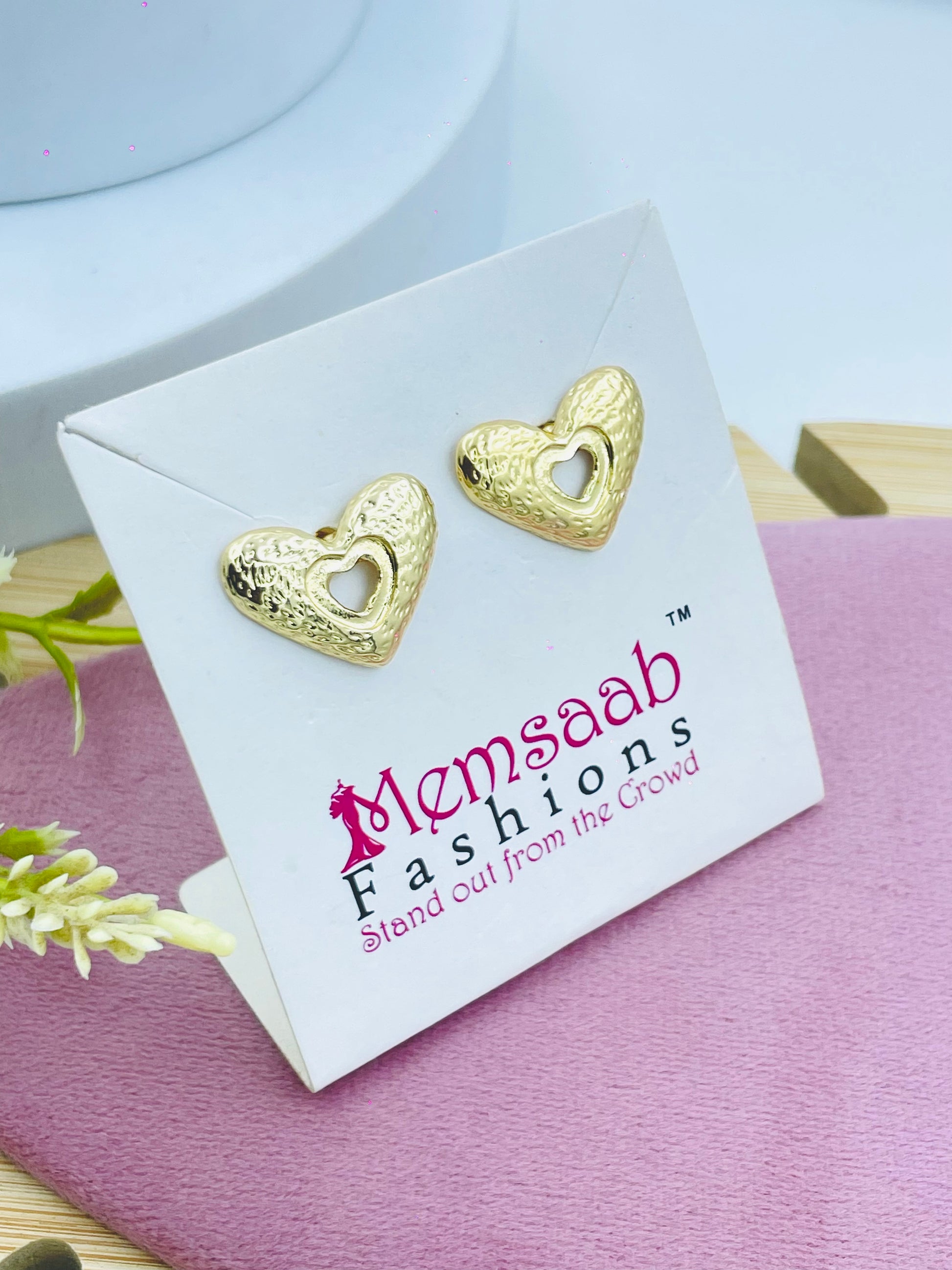 HeartShaped GoldTone Earrings