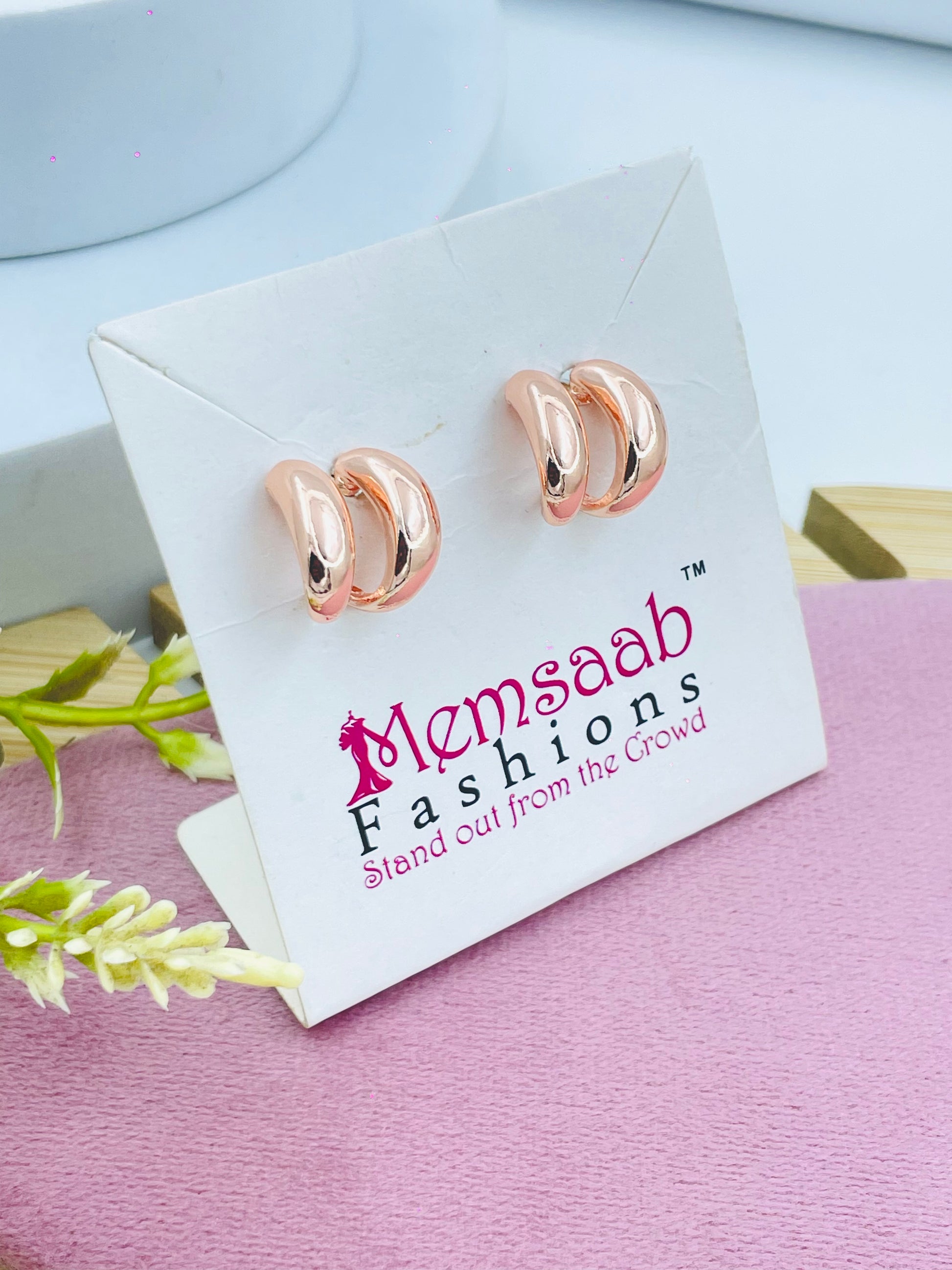 Rose Gold Arch Earrings