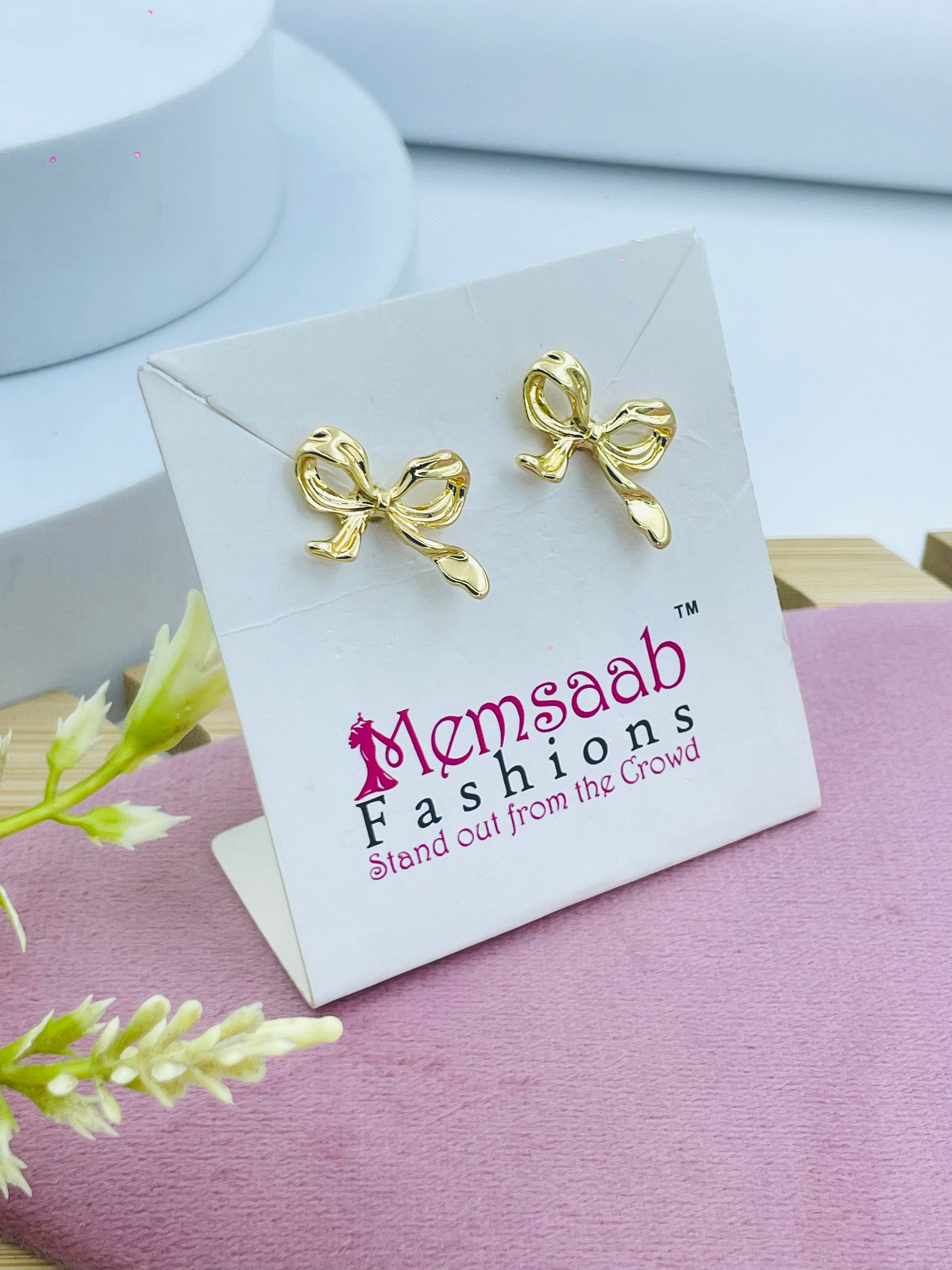 Gold Bow Earrings