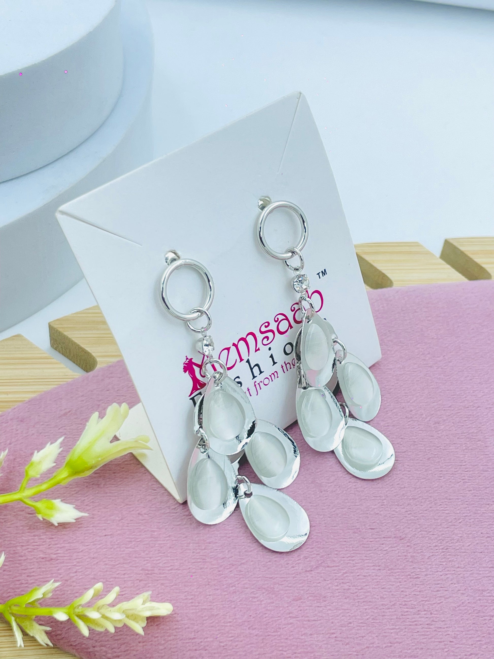 Elegant White Teardrop Earrings