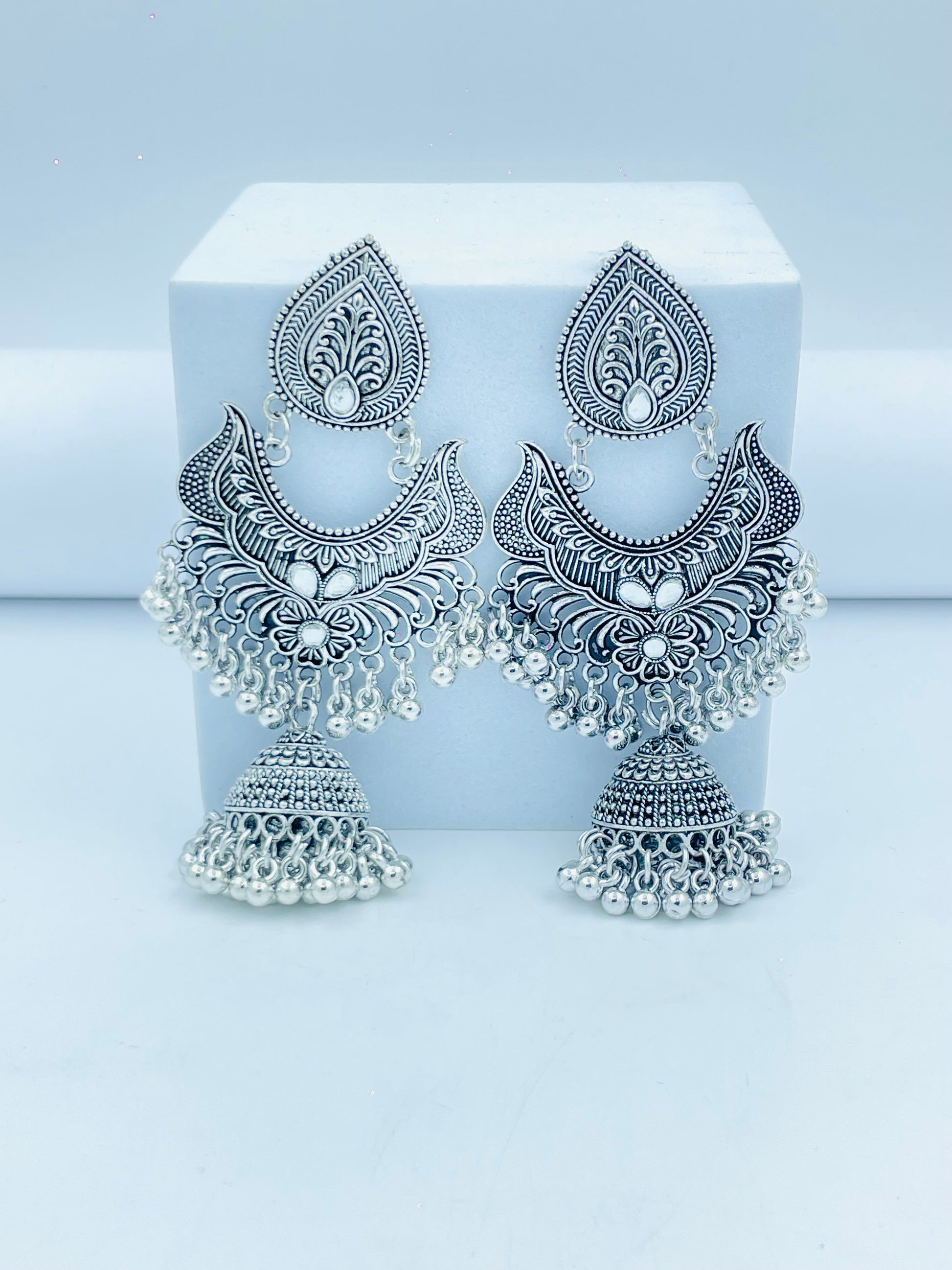 Elegant Silver Jhumka Earrings for Women