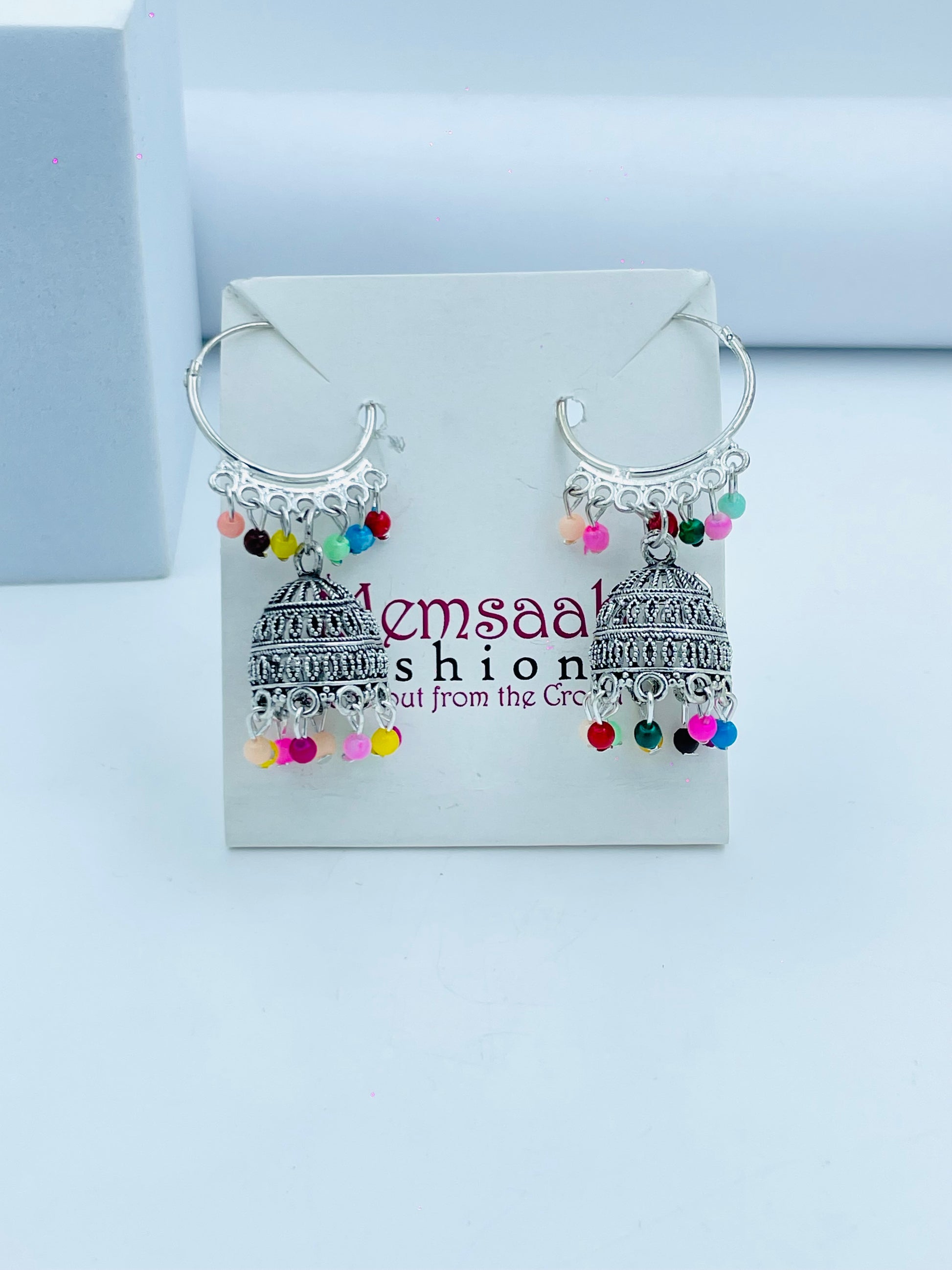 Vibrant Beaded Jhumka Earrings for Women