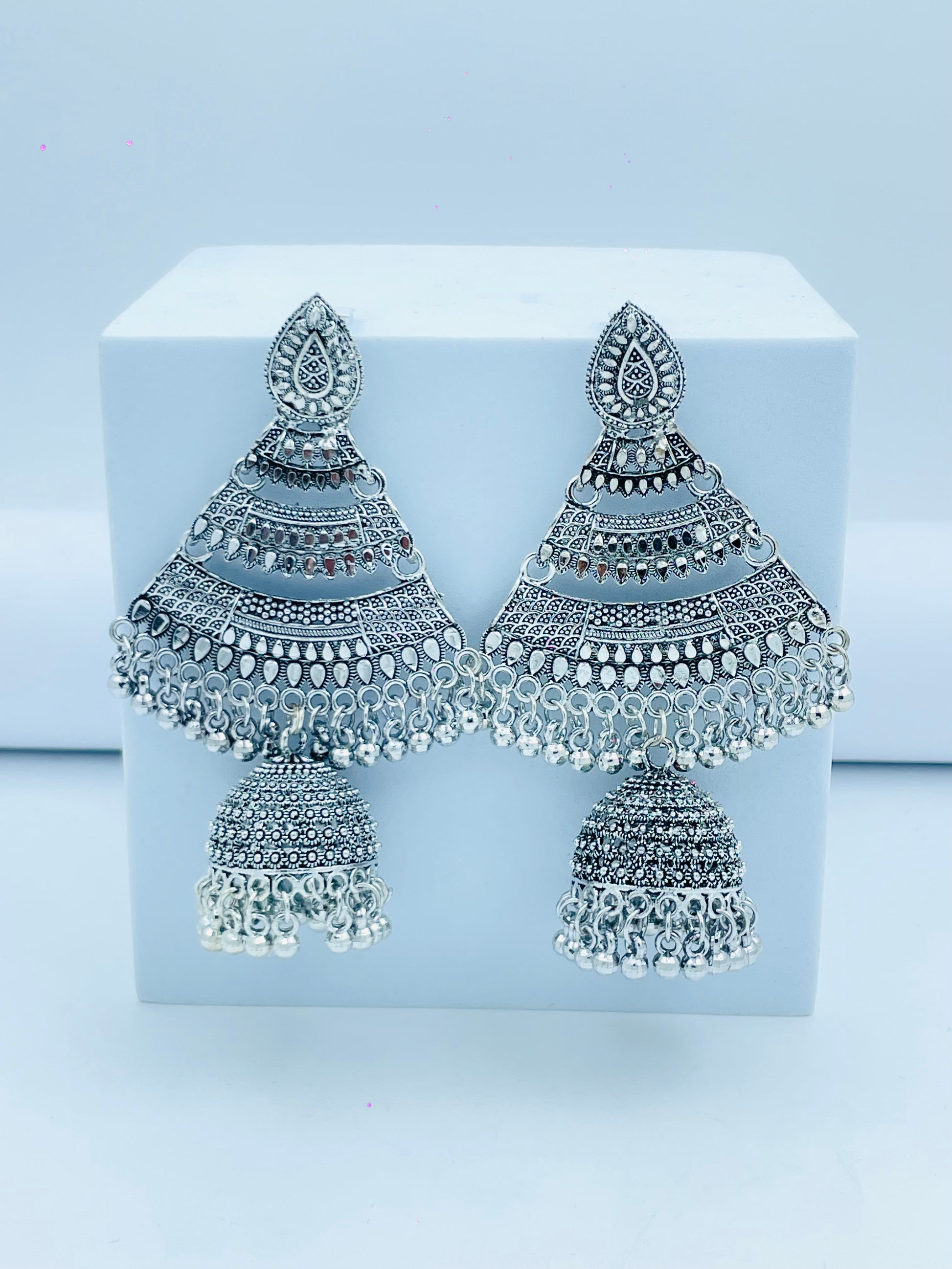 Elegant Silver Jhumka Earrings for Women