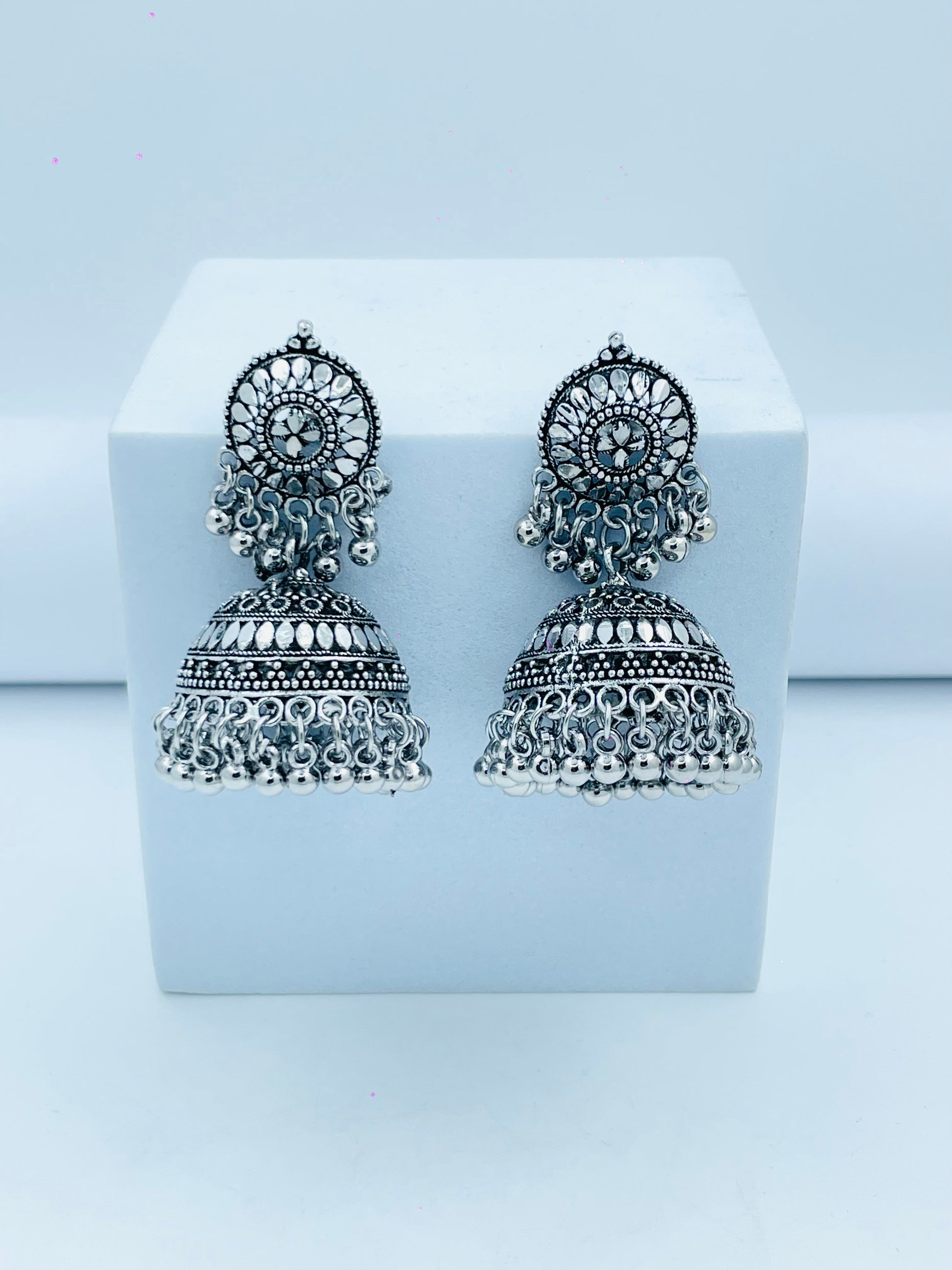 Elegant Silver Jhumka Earrings for Women