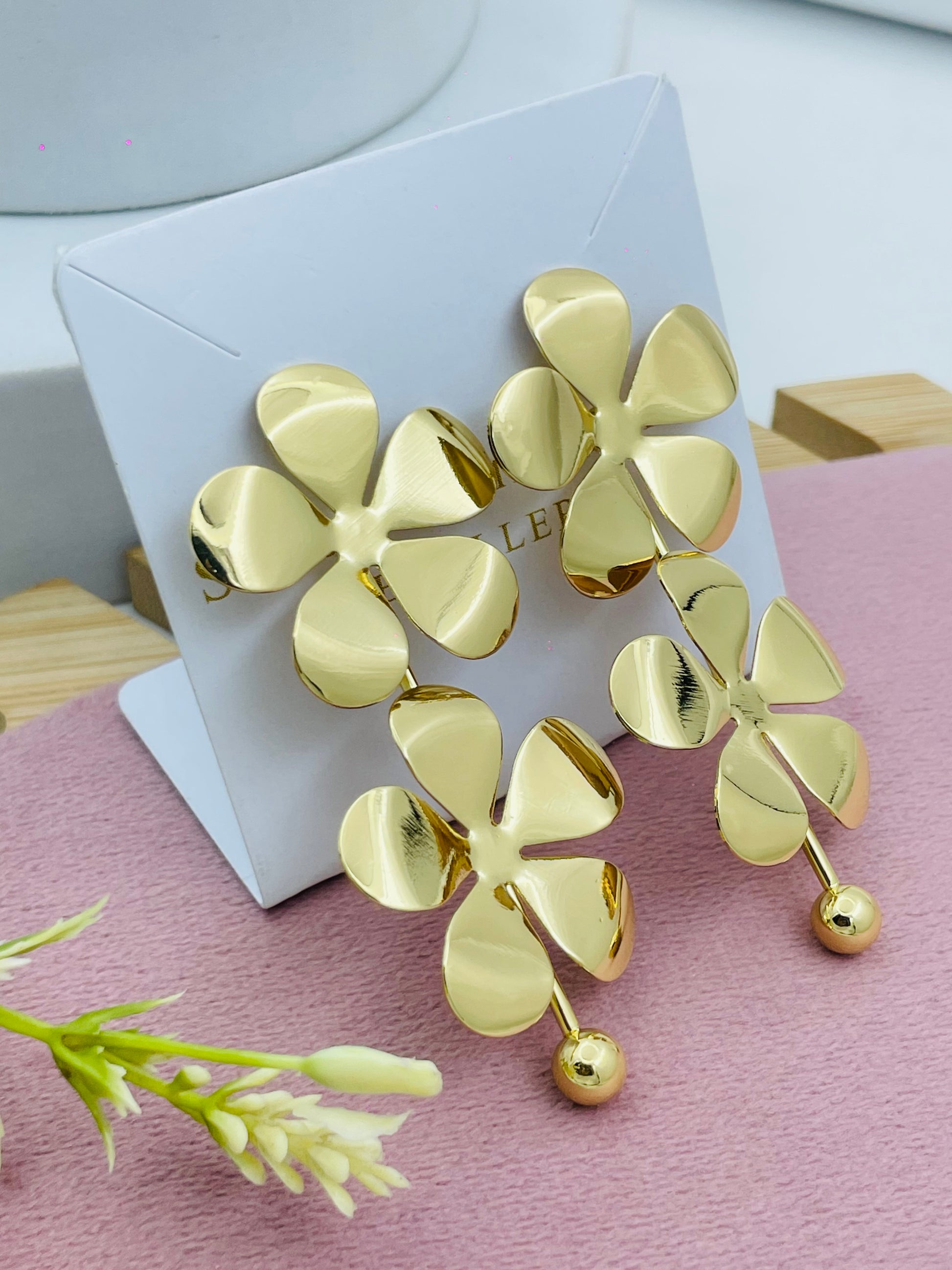 Elegant Floral GoldPlated Earrings