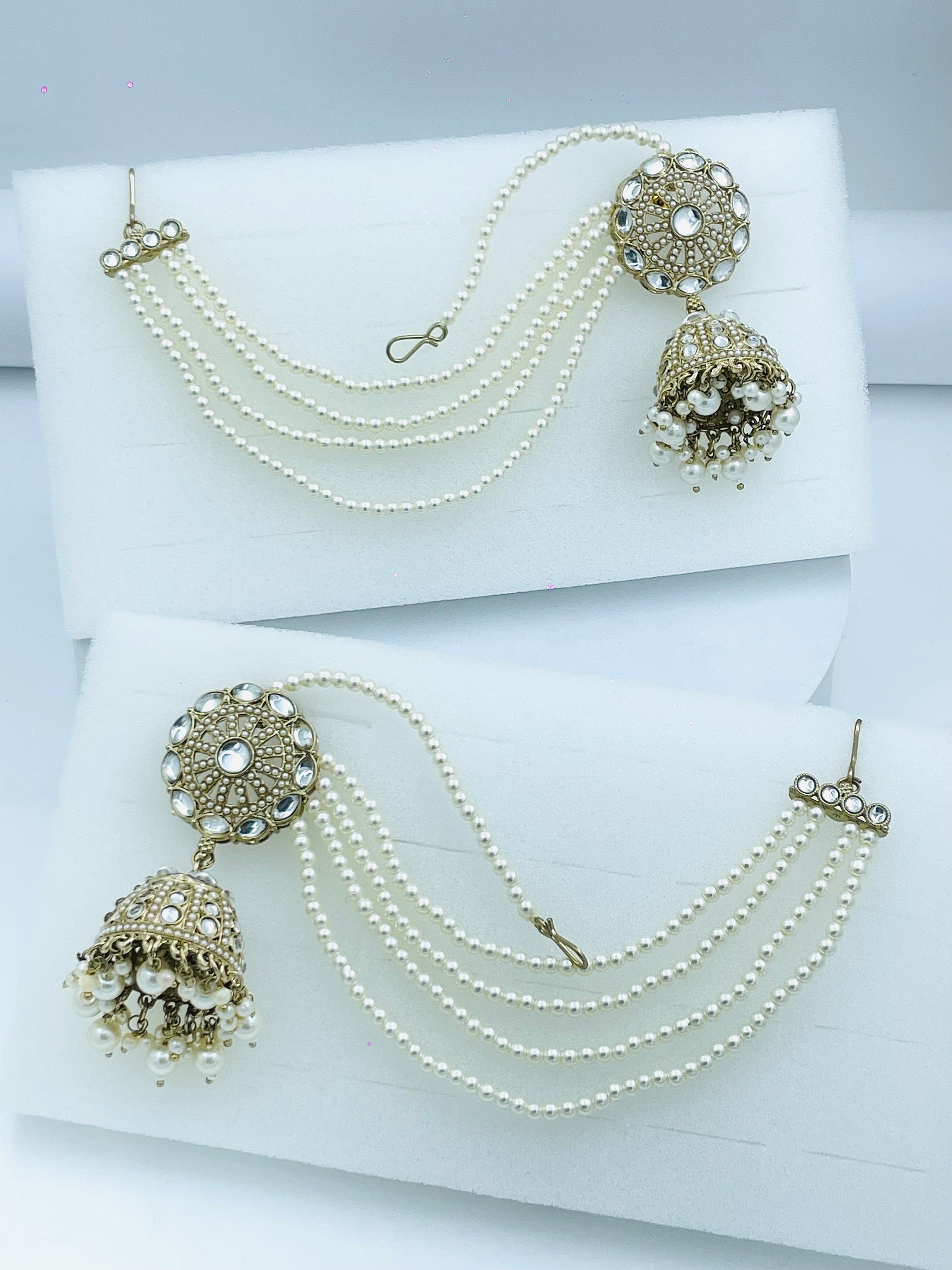 Elegant Vintage Pearl Jhumka Earrings