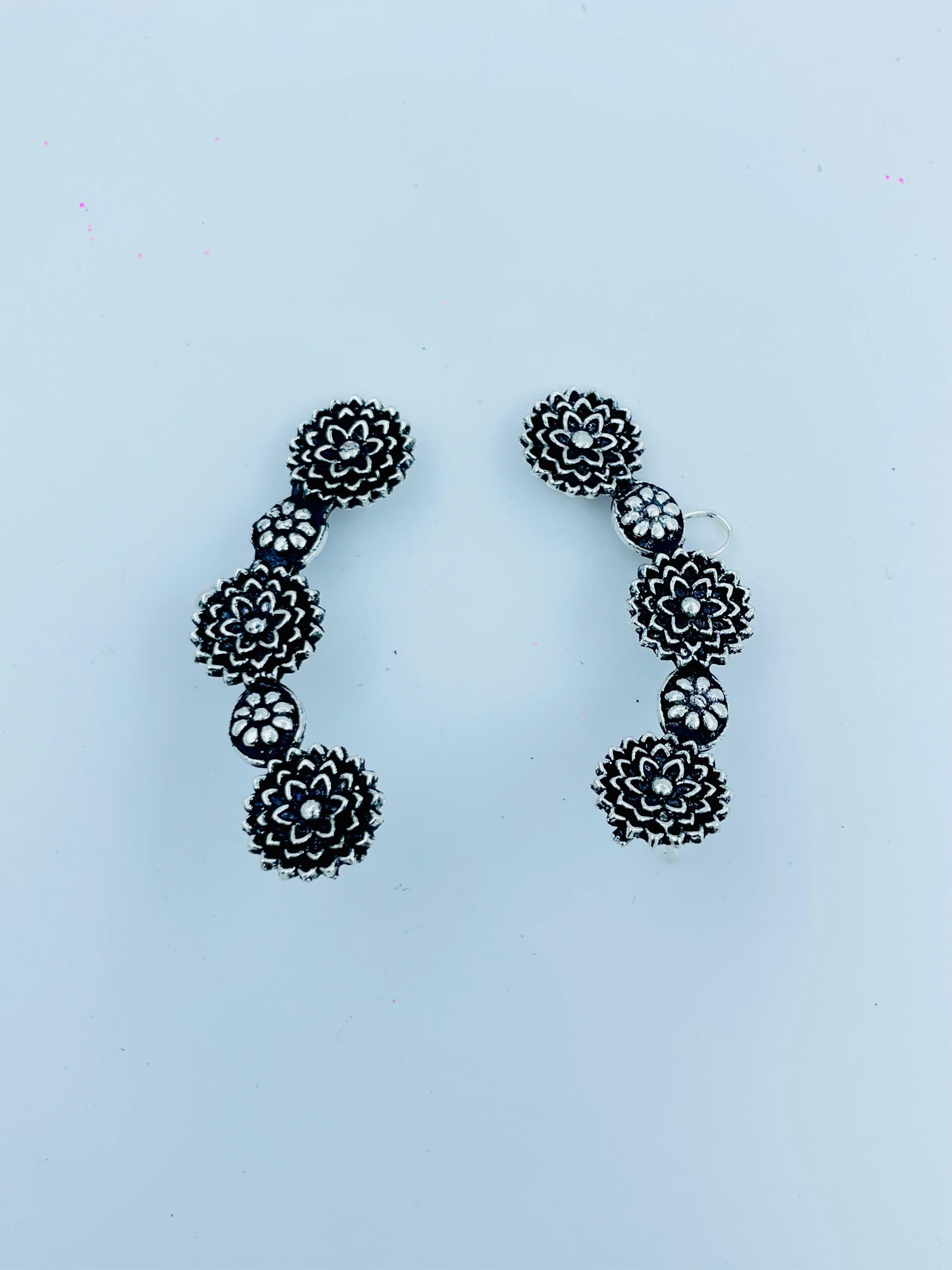 Oxidized Floral Earrings for Women – Antique Ethnic Design