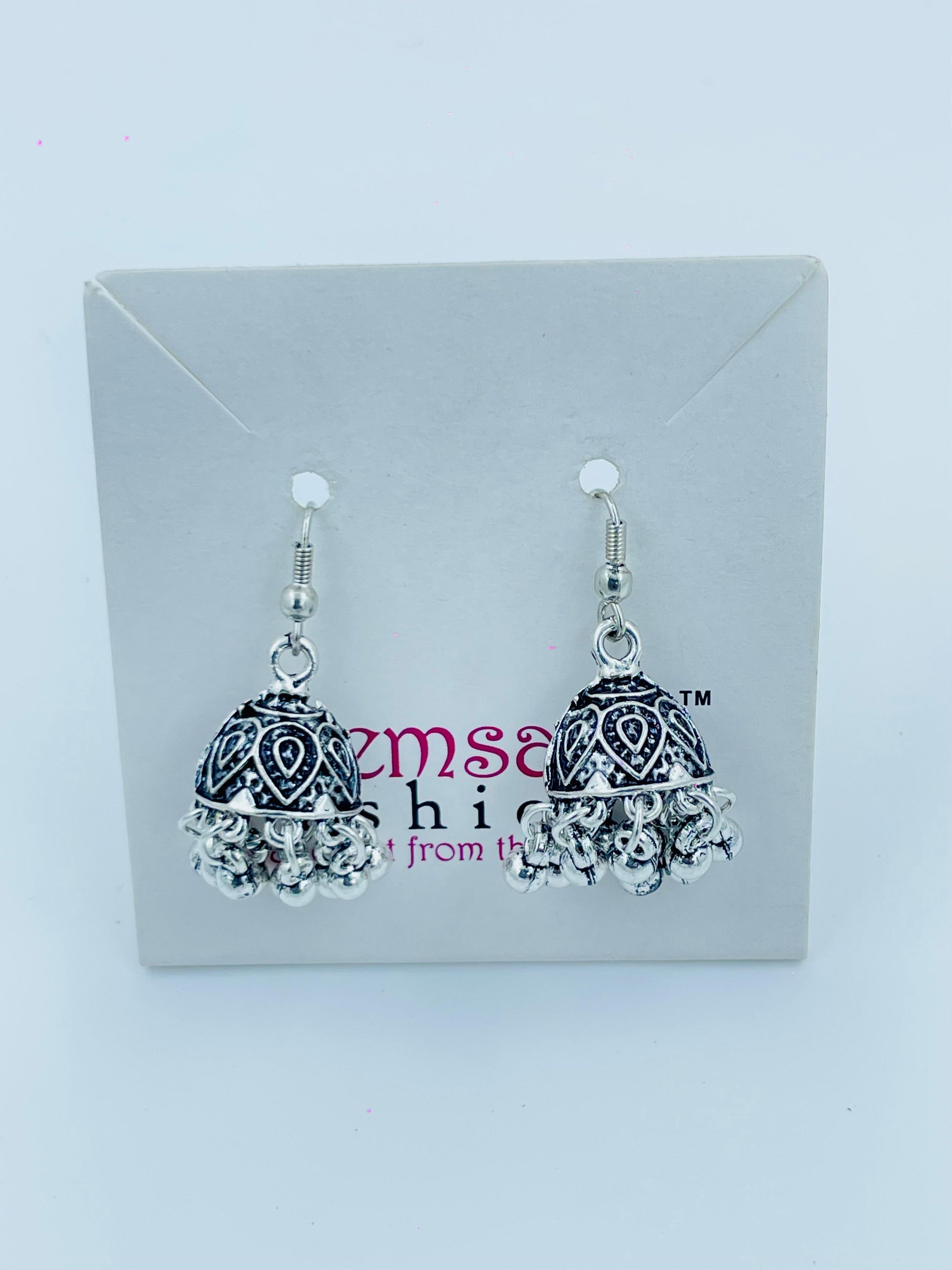 Traditional Oxidized Silver Jhumka Earrings for Women – Ethnic Dome with Ghungroo