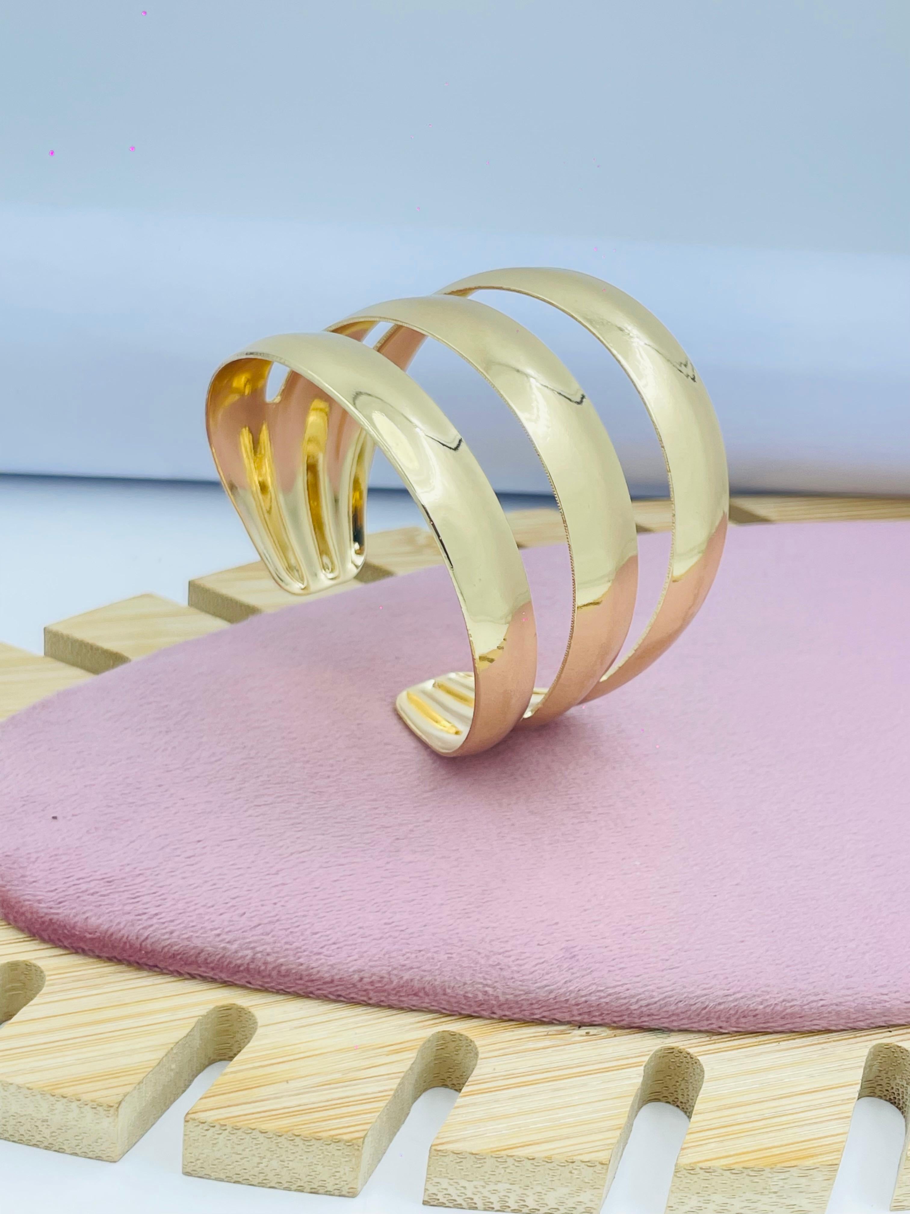 Elegant Gold Spiral Cuff Bracelet  Modern Jewelry