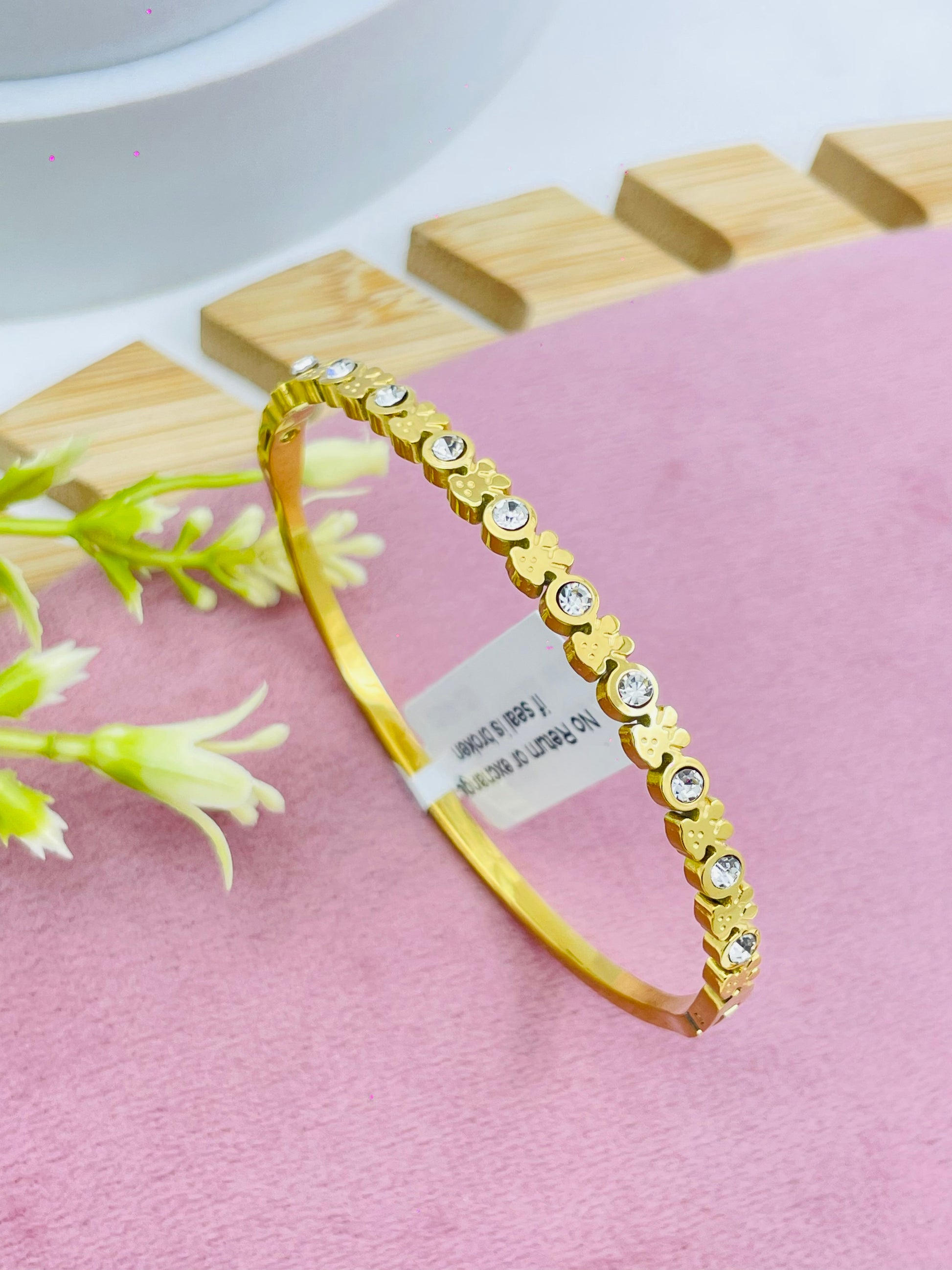 Elegant Gold Plated Crystal Bangle  Jewelry Collection